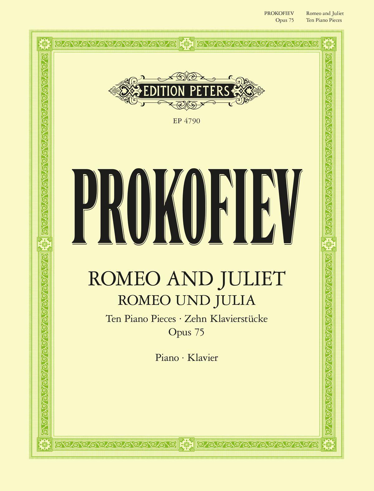 Vorderes Coverbild Romeo and Juliet. Ten pieces for Piano (1937) für Klavier solo op. 75 -Romeo und Julia, zehn Klavierstücke-