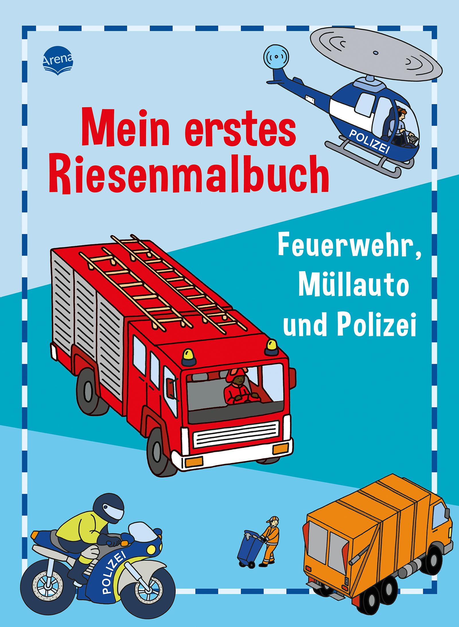 Vorderes Coverbild Mein erstes Riesenmalbuch. Feuerwehr, Müllauto und Polizei