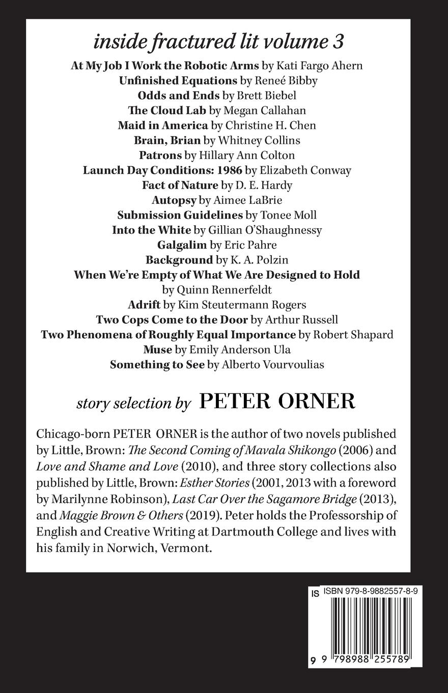 Rückseitencover Fractured Lit Anthology Volume 3