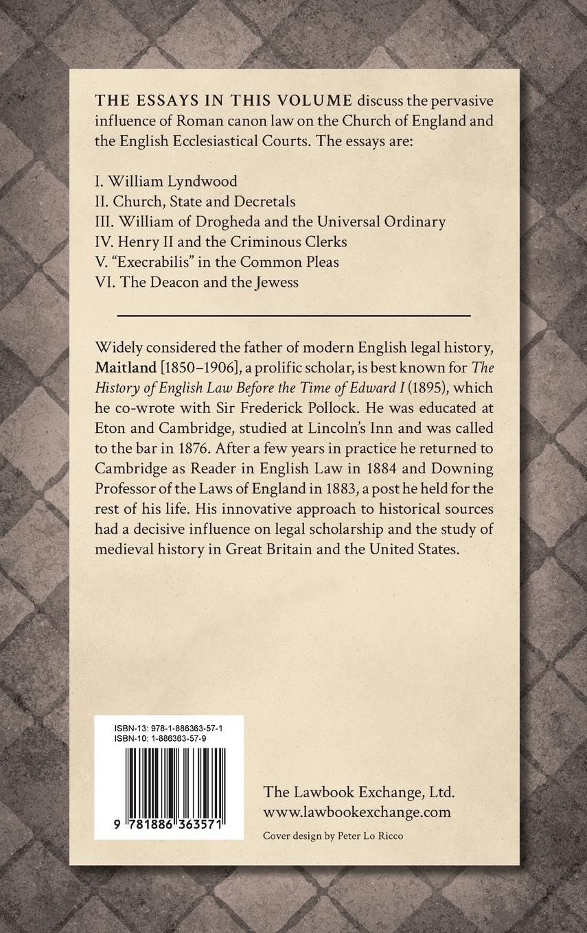 Rückseitencover Roman Canon Law in the Church of England [1898]