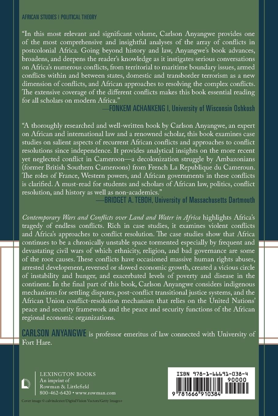 Rückseitencover Contemporary Wars and Conflicts over Land and Water in Africa