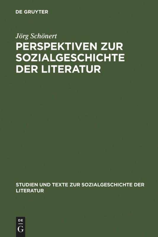 Vorderes Coverbild Perspektiven zur Sozialgeschichte der Literatur