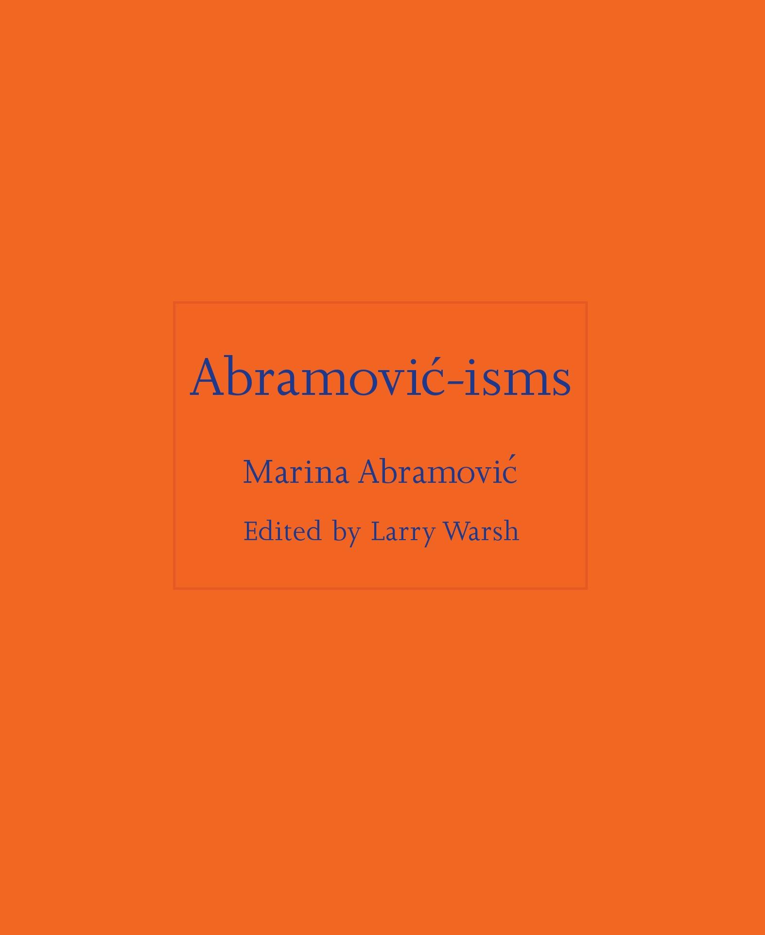 Vorderes Coverbild Abramovic-isms