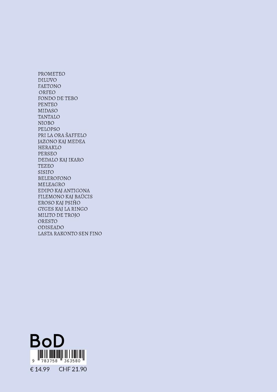 Rückseitencover Malnovaj Grekaj Mitoj