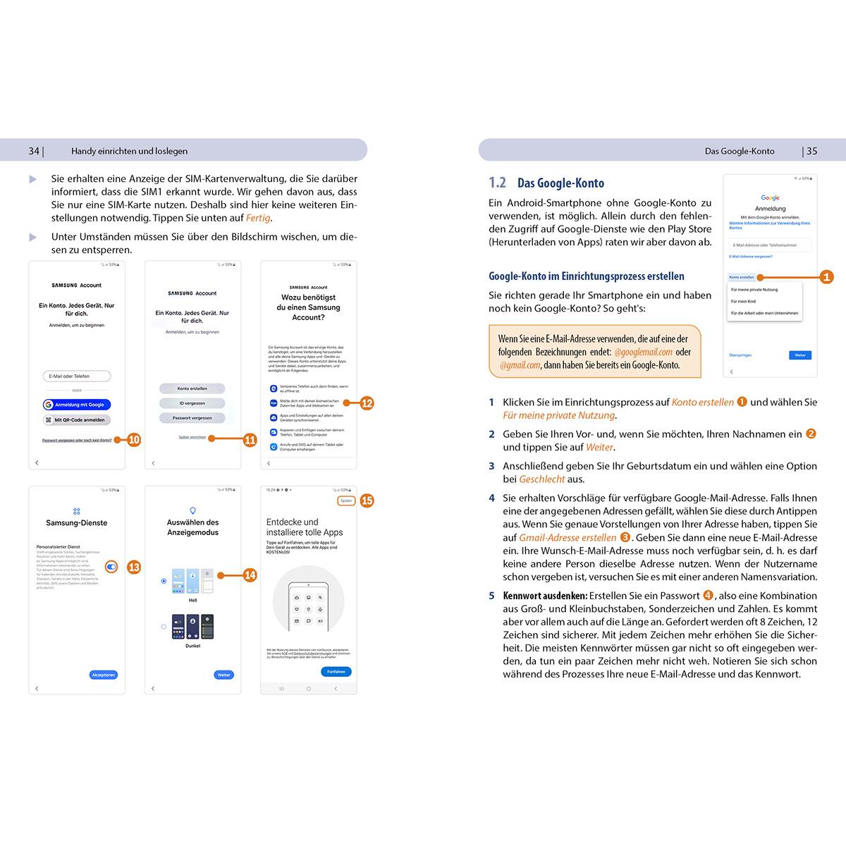 Beispielinhalt (Bild) Samsung Galaxy A15 / A15 5G - Für Einsteiger ohne Vorkenntnisse