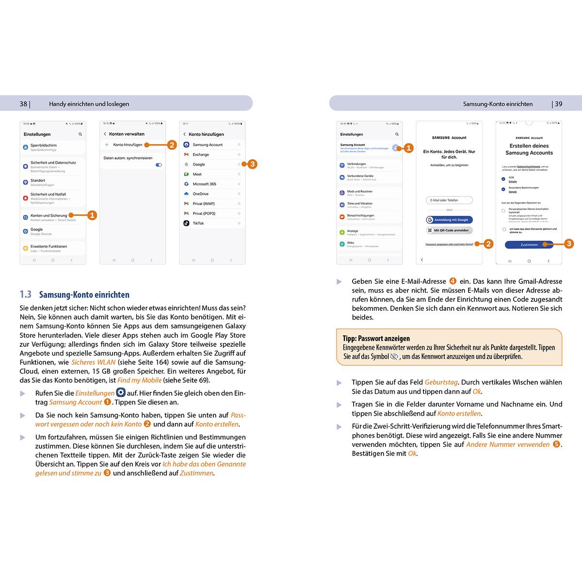 Beispielinhalt (Bild) Samsung Galaxy A15 / A15 5G - Für Einsteiger ohne Vorkenntnisse