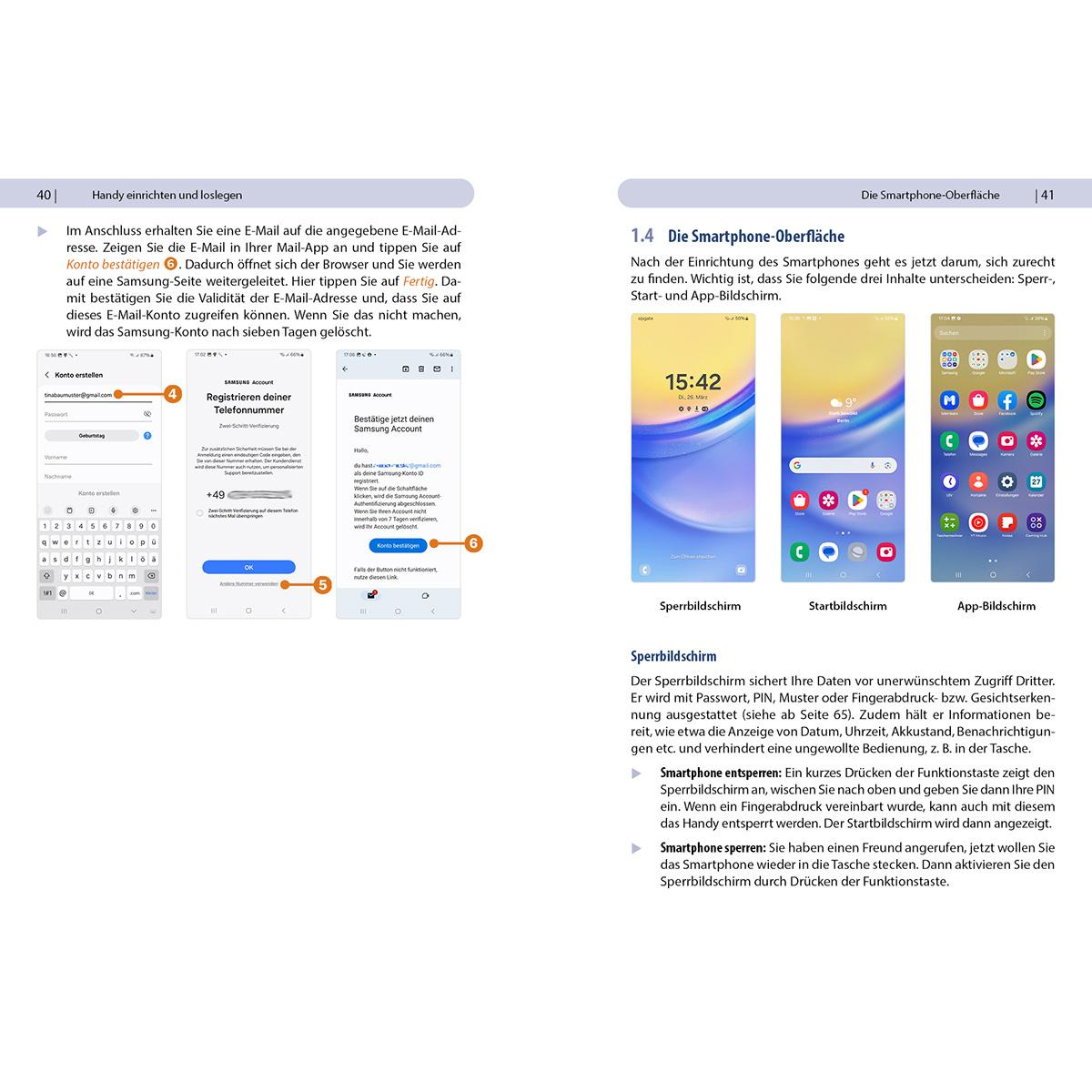 Beispielinhalt (Bild) Samsung Galaxy A15 / A15 5G - Für Einsteiger ohne Vorkenntnisse