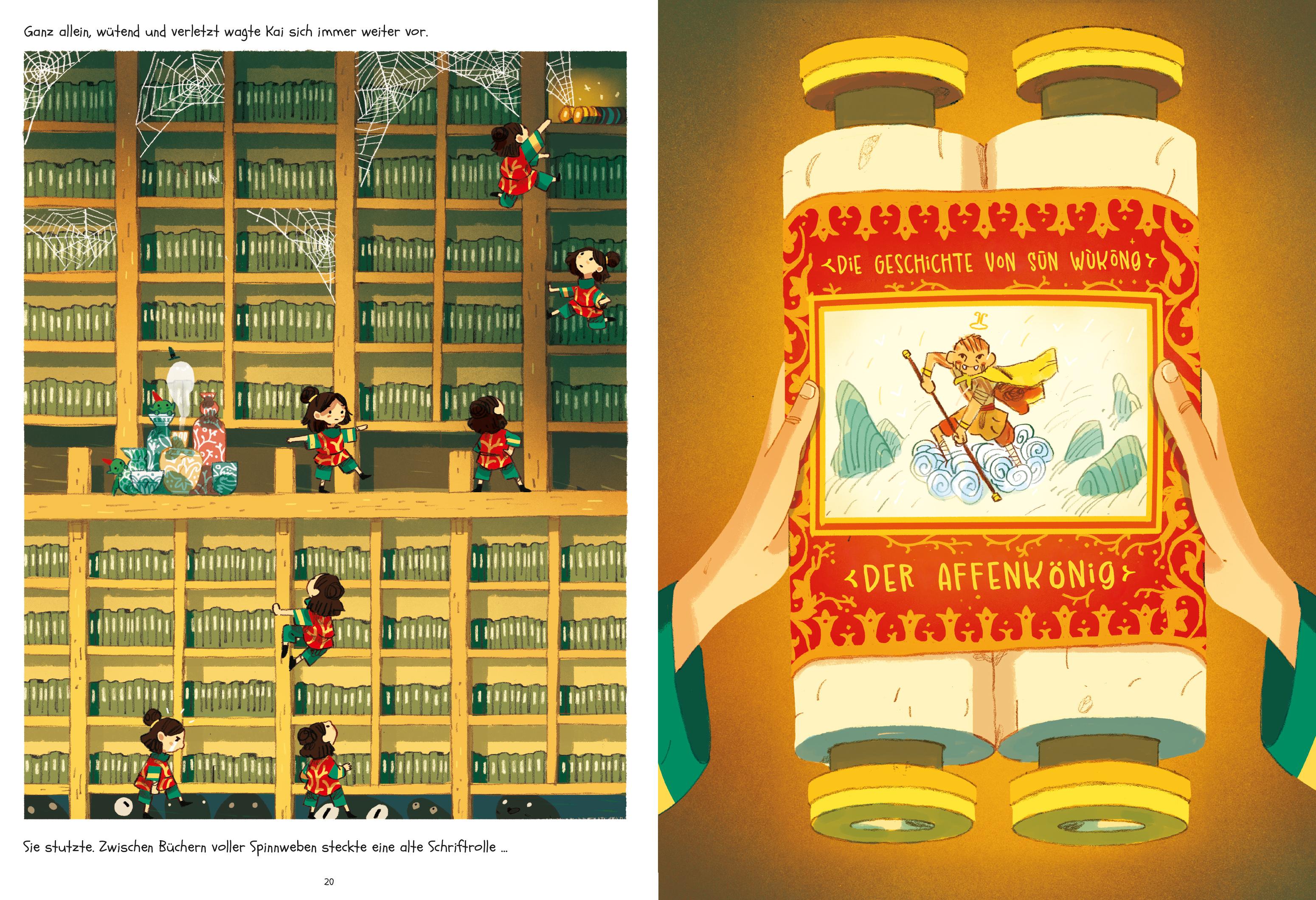 Beispielinhalt (Bild) Professor Blausteins höchst ungewöhnliche Vorfahren (Band 4) - Kai und der Affenkönig