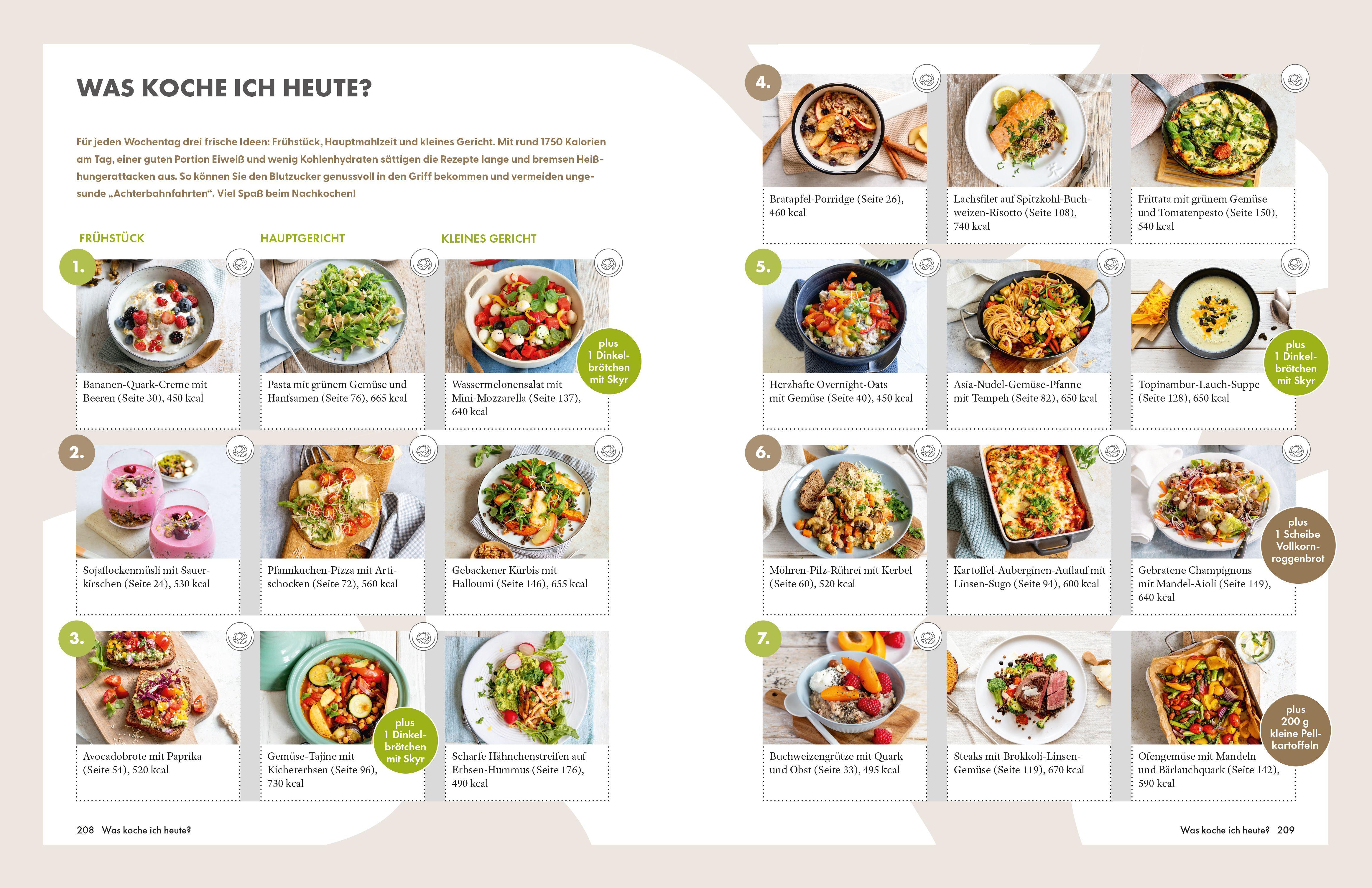 Beispielinhalt (Bild) Die Ernährungs-Docs - Diabetes heilen - Unsere 100 besten Rezepte