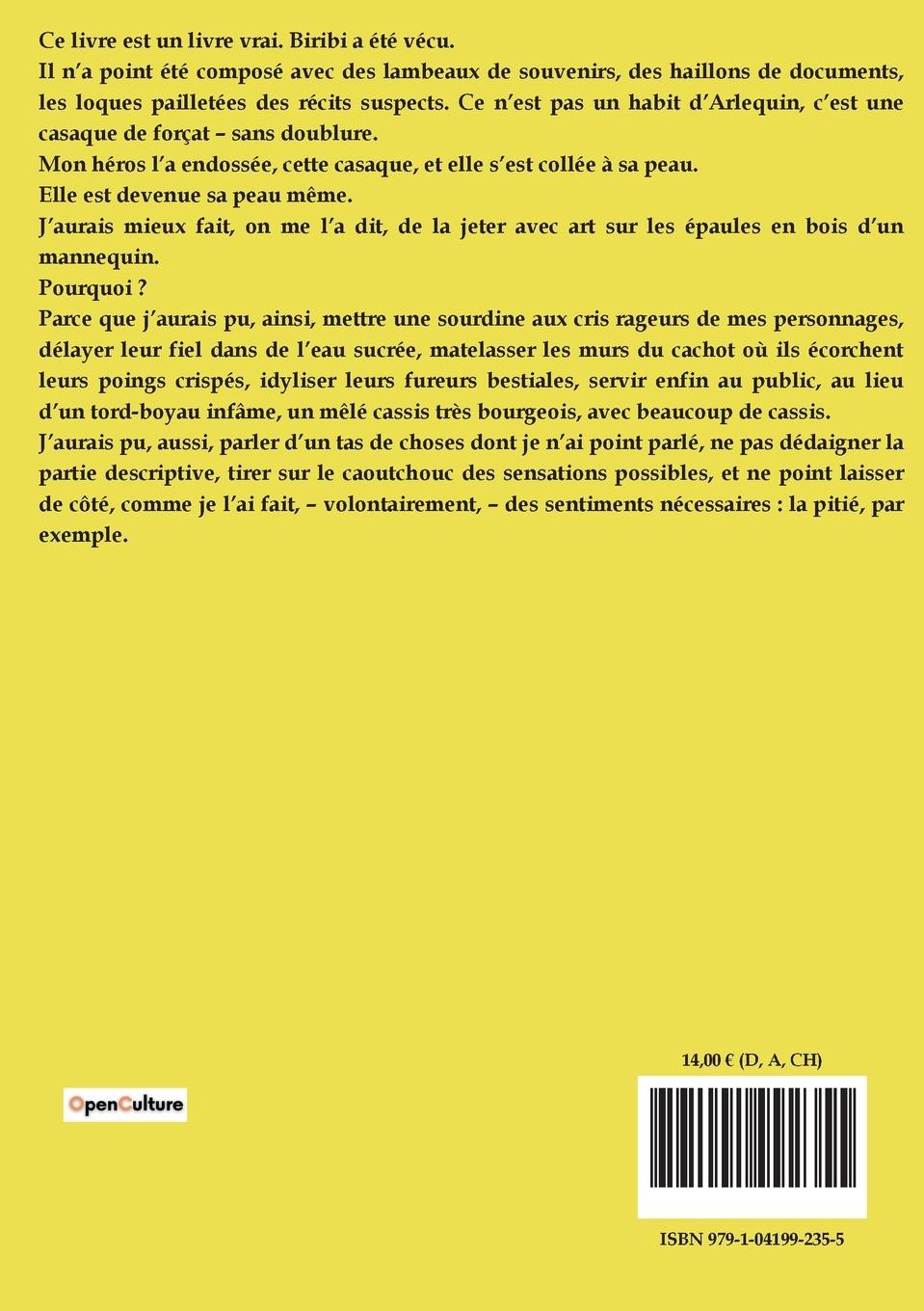 Rückseitencover Biribi ; Discipline militaire