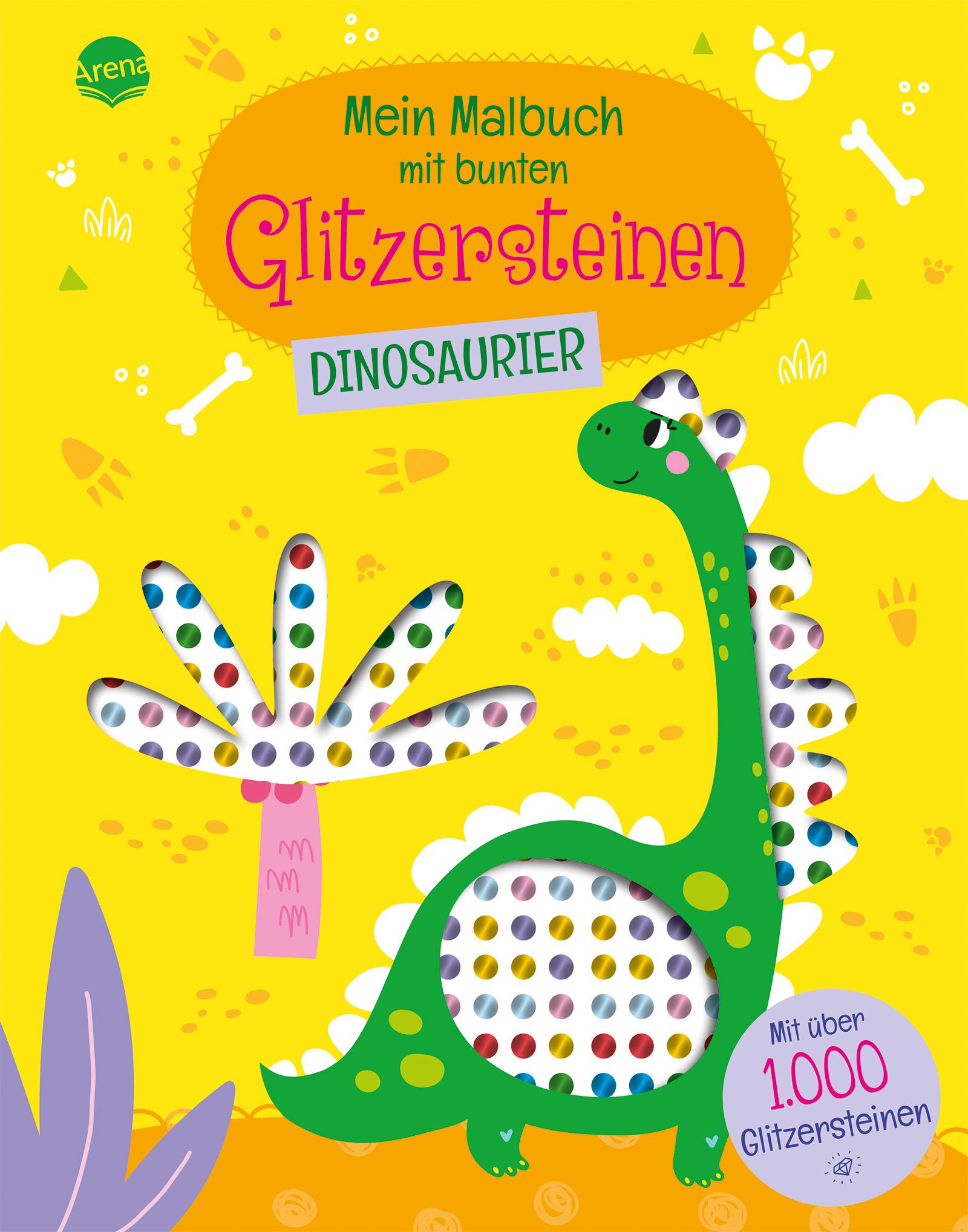 Vorderes Coverbild Mein Malbuch mit bunten Glitzersteinen. Dinosaurier (Mit über 1.000 Glitzersteinen)