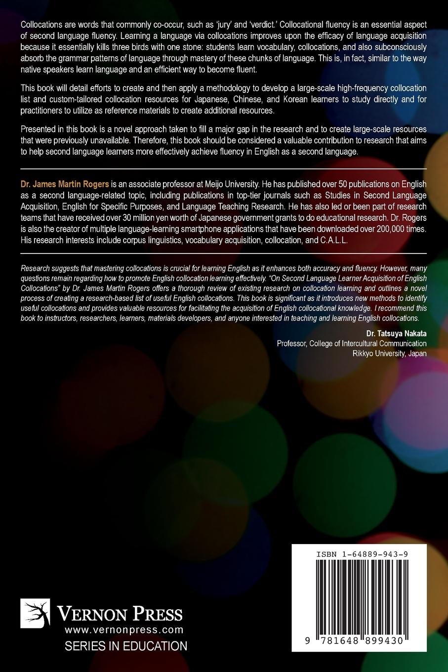 Rückseitencover On Second Language Learner Acquisition of English Collocations