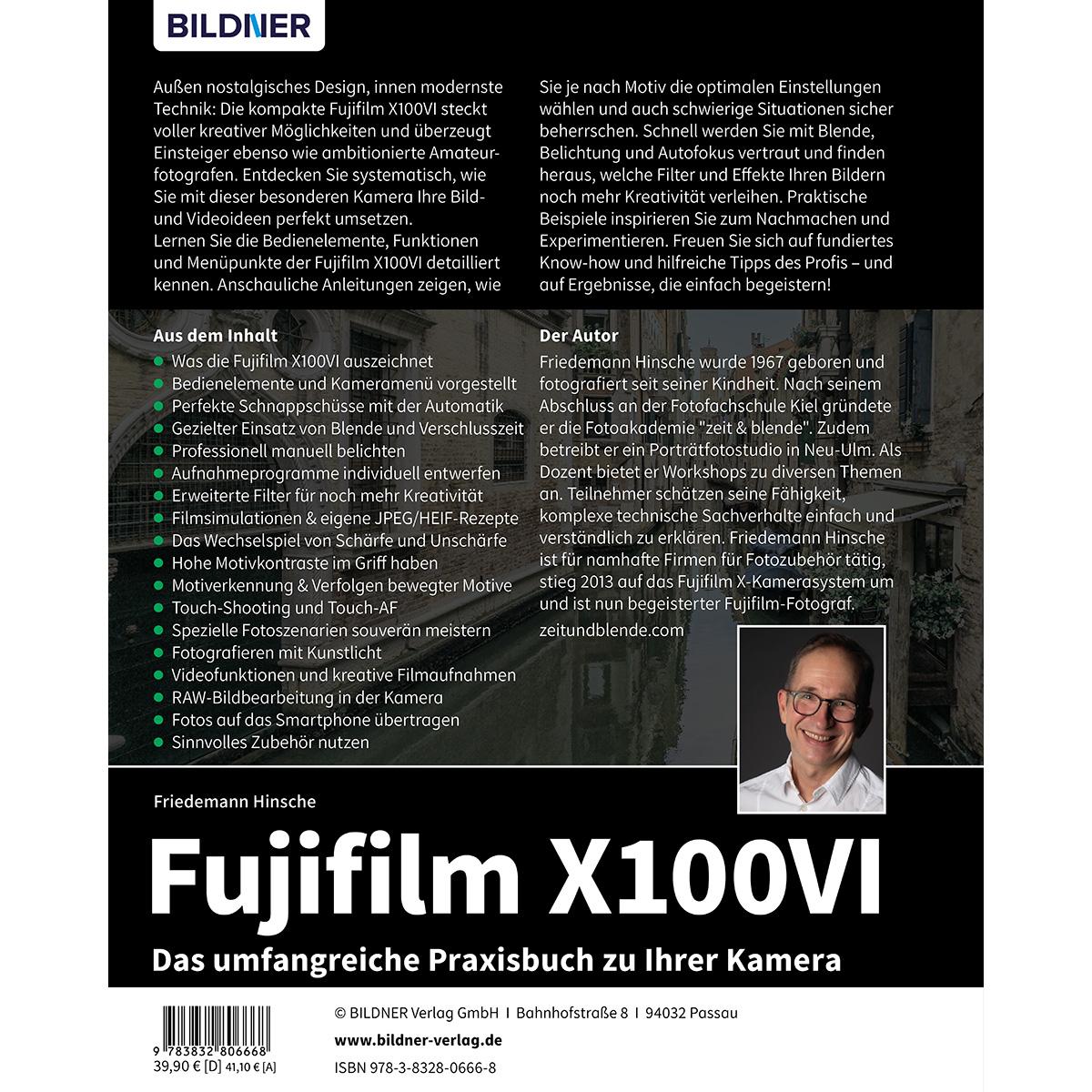 Rückseitencover Fujifilm X100VI: Das umfangreiche Praxisbuch zu Ihrer Kamera