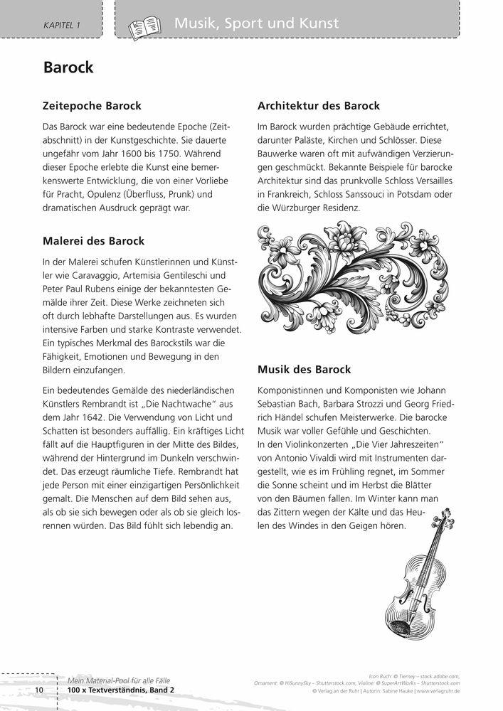 Beispielinhalt (Bild) 100 x Textverständnis, Band 2