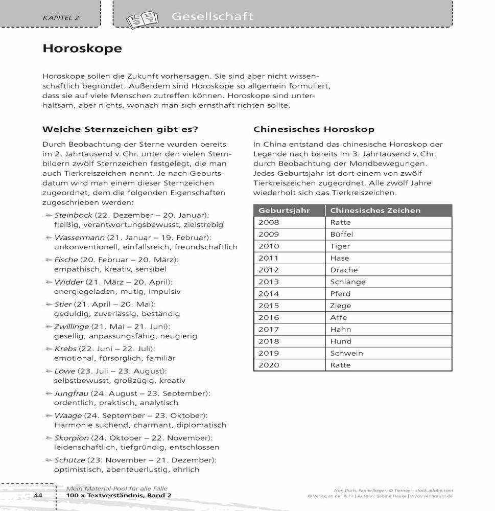 Beispielinhalt (Bild) 100 x Textverständnis, Band 2