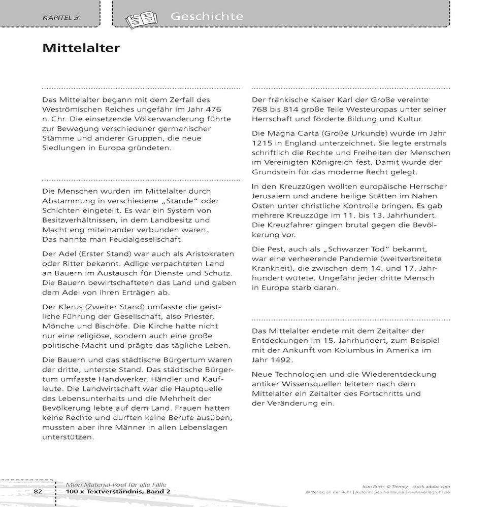 Beispielinhalt (Bild) 100 x Textverständnis, Band 2