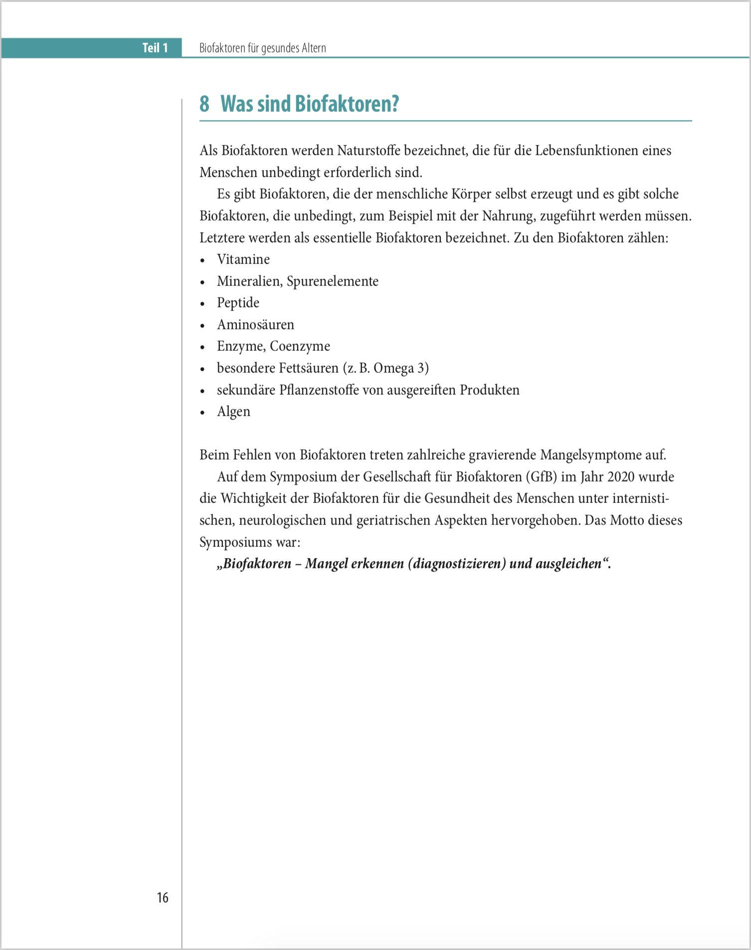 Beispielinhalt (Bild) Biofaktoren für gesundes Altern
