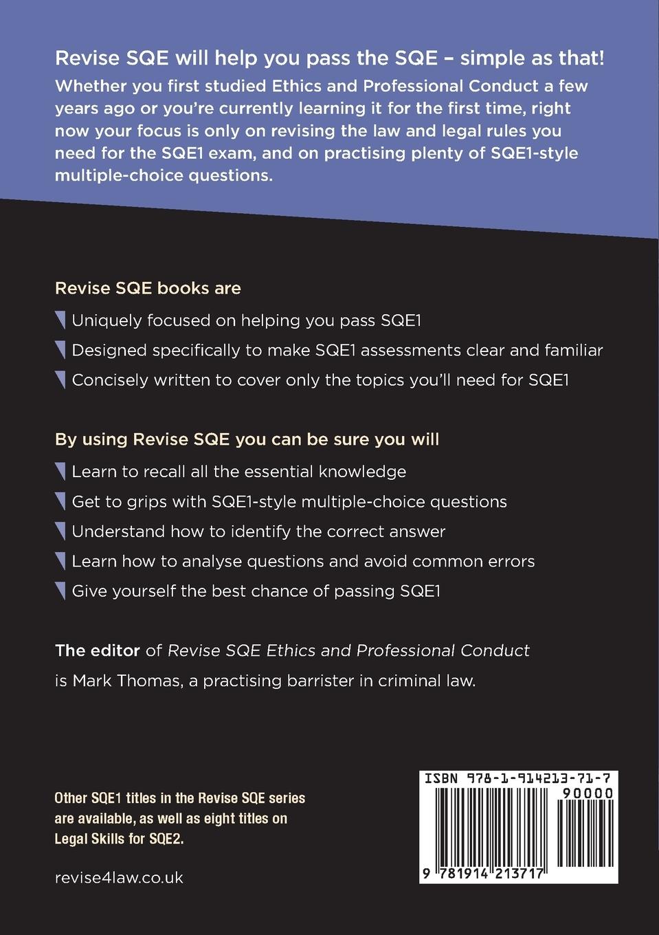 Rückseitencover Revise SQE Ethics and Professional Conduct