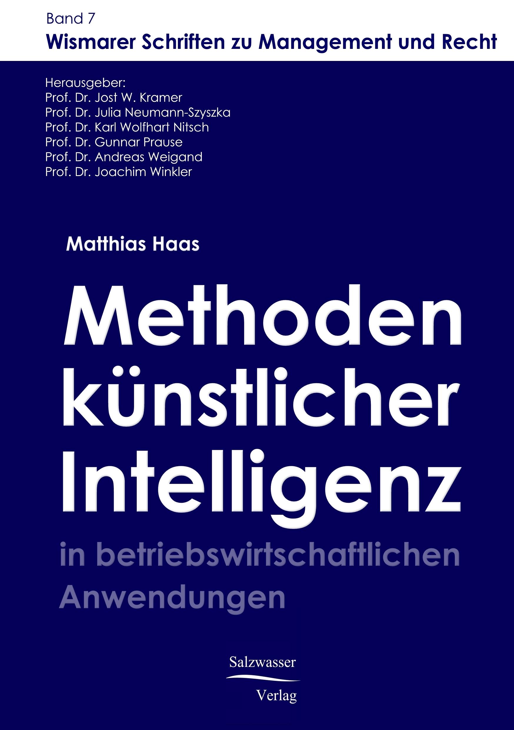 Vorderes Coverbild Methoden der künstlichen Intelligenz in betriebswirtschaftlichen Anwendungen