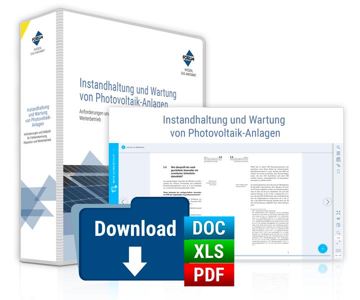 Vorderes Coverbild Handbuch Instandhaltung und Wartung von Photovoltaik-Anlagen