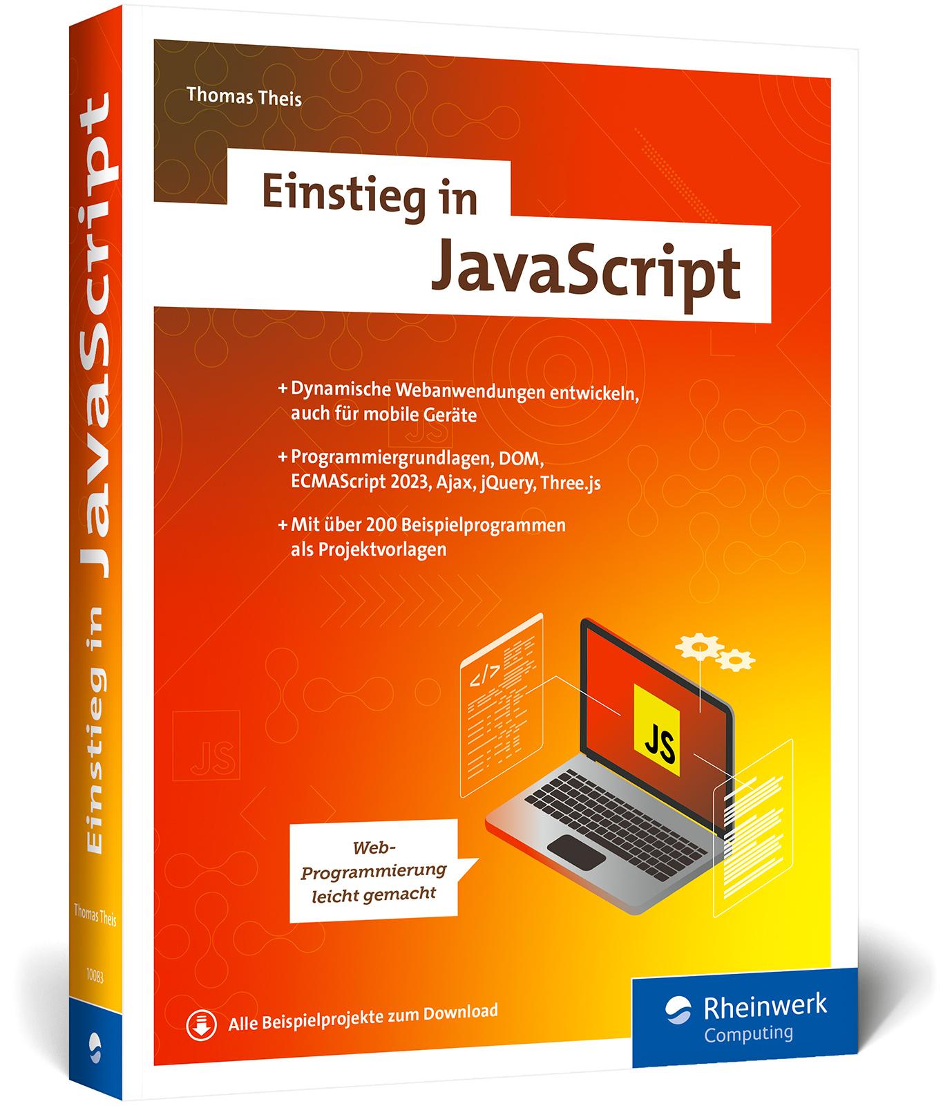 Vorderes Coverbild Einstieg in JavaScript