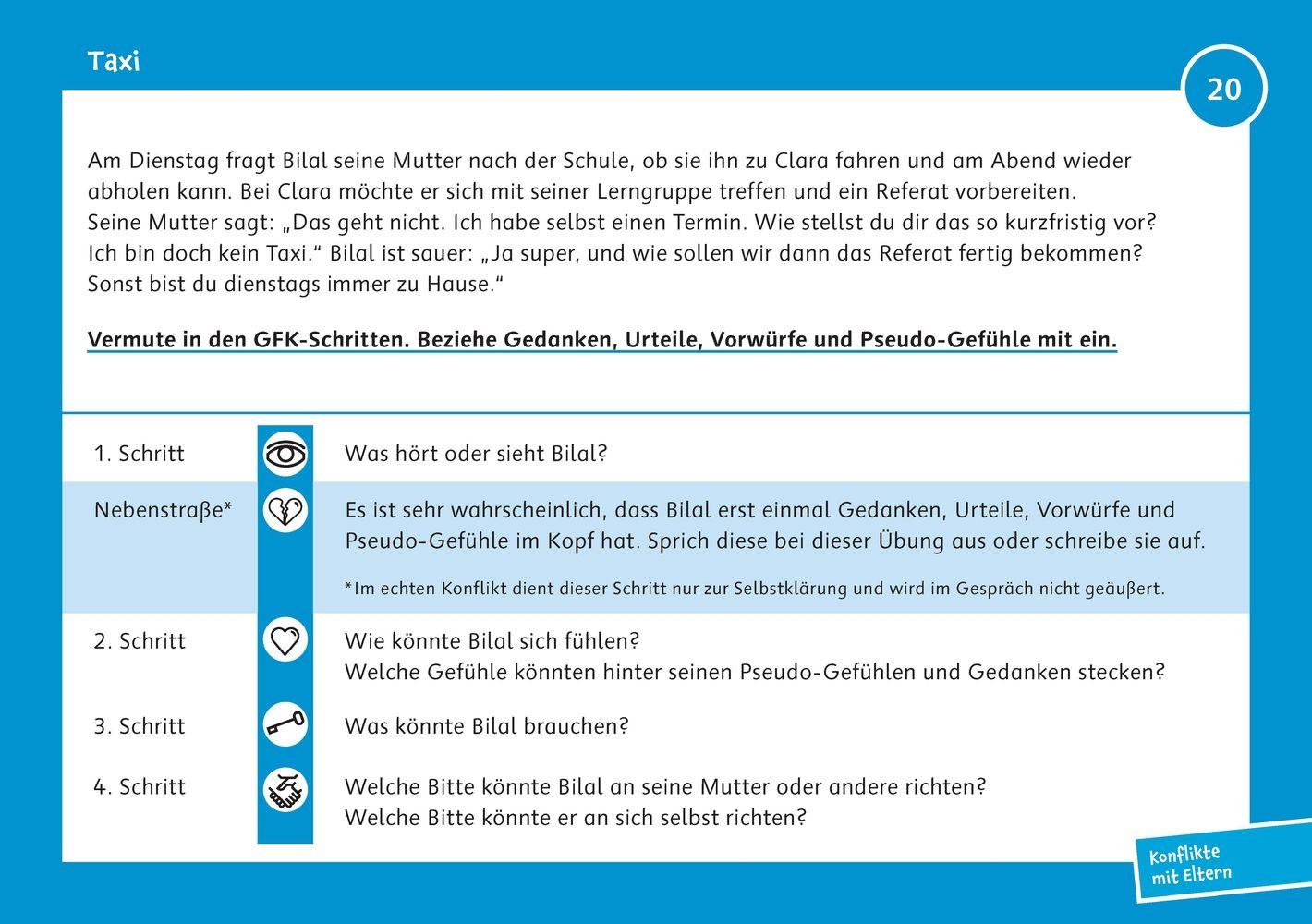 Beispielinhalt (Bild) Die Kartei zur Gewaltfreien Kommunikation