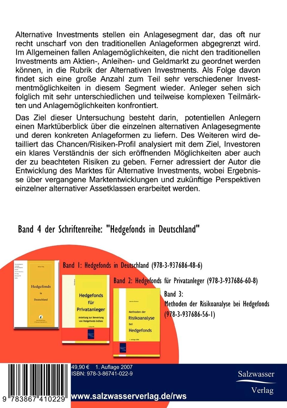 Rückseitencover Der Markt für Alternative Investments