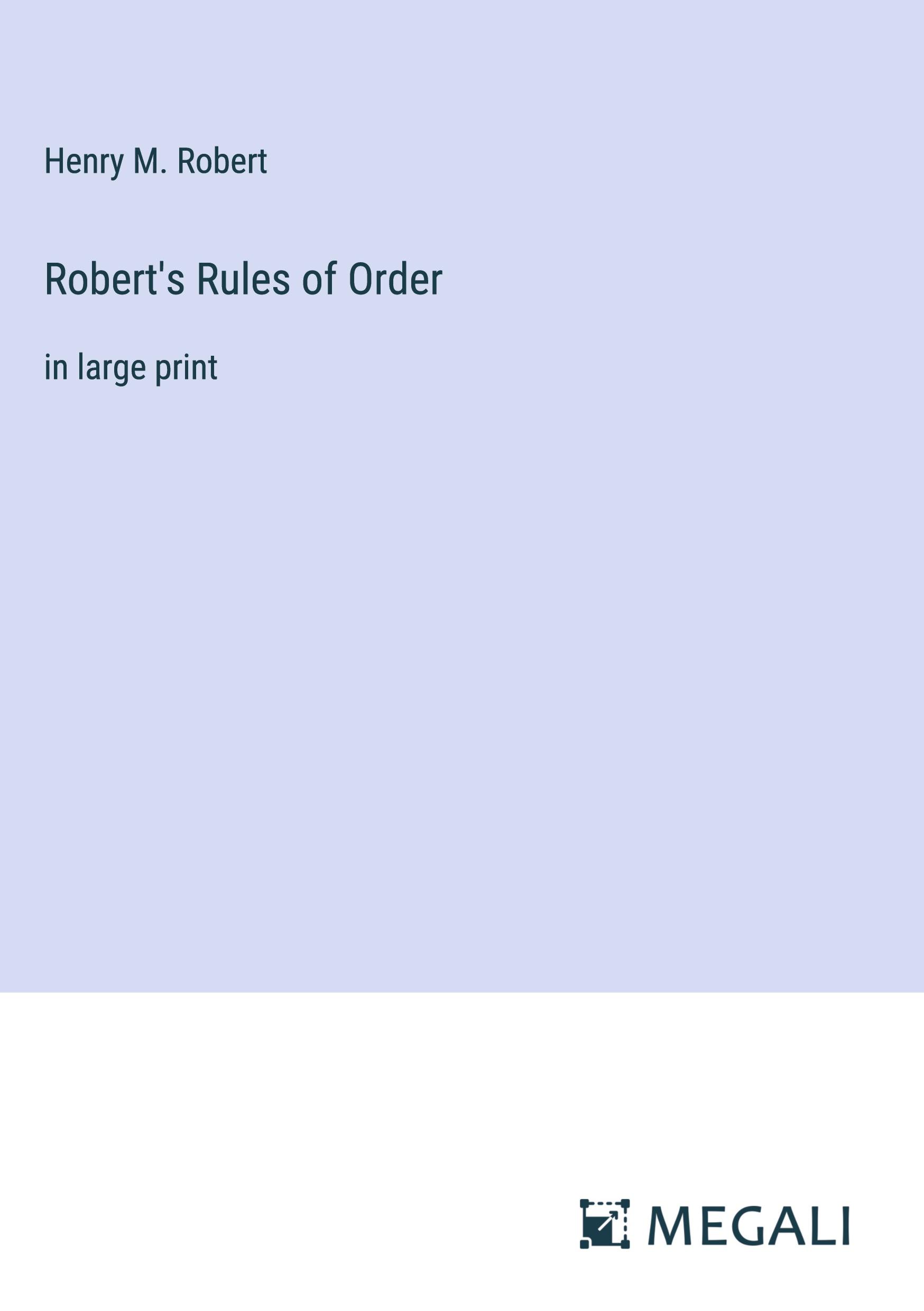 Vorderes Coverbild Robert's Rules of Order