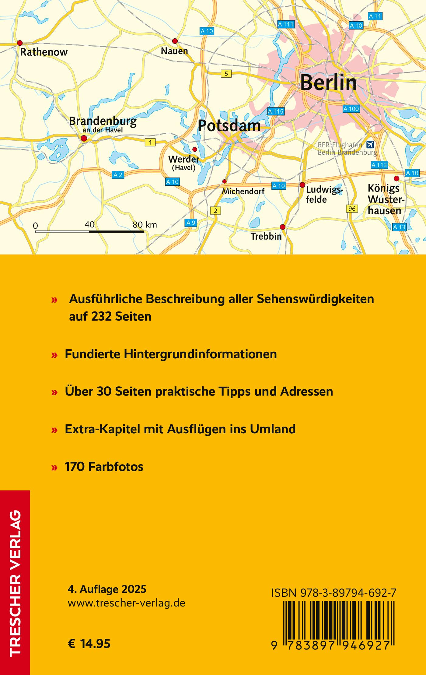 Rückseitencover TRESCHER Reiseführer Potsdam