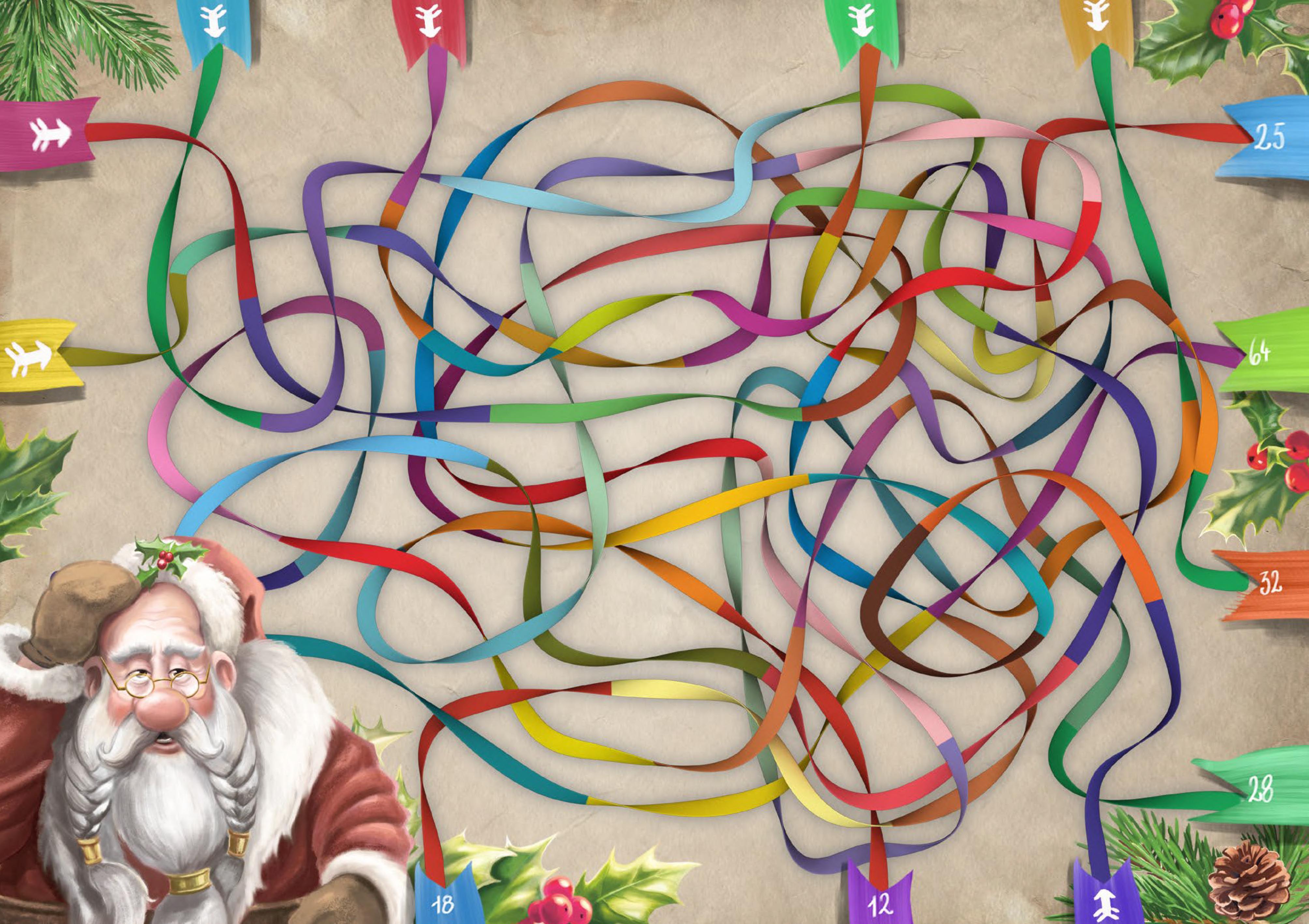 Beispielinhalt (Bild) Das kleine Böse Rätselbuch - 24 fiese Weihnachtslabyrinthe (Das kleine Böse Buch)