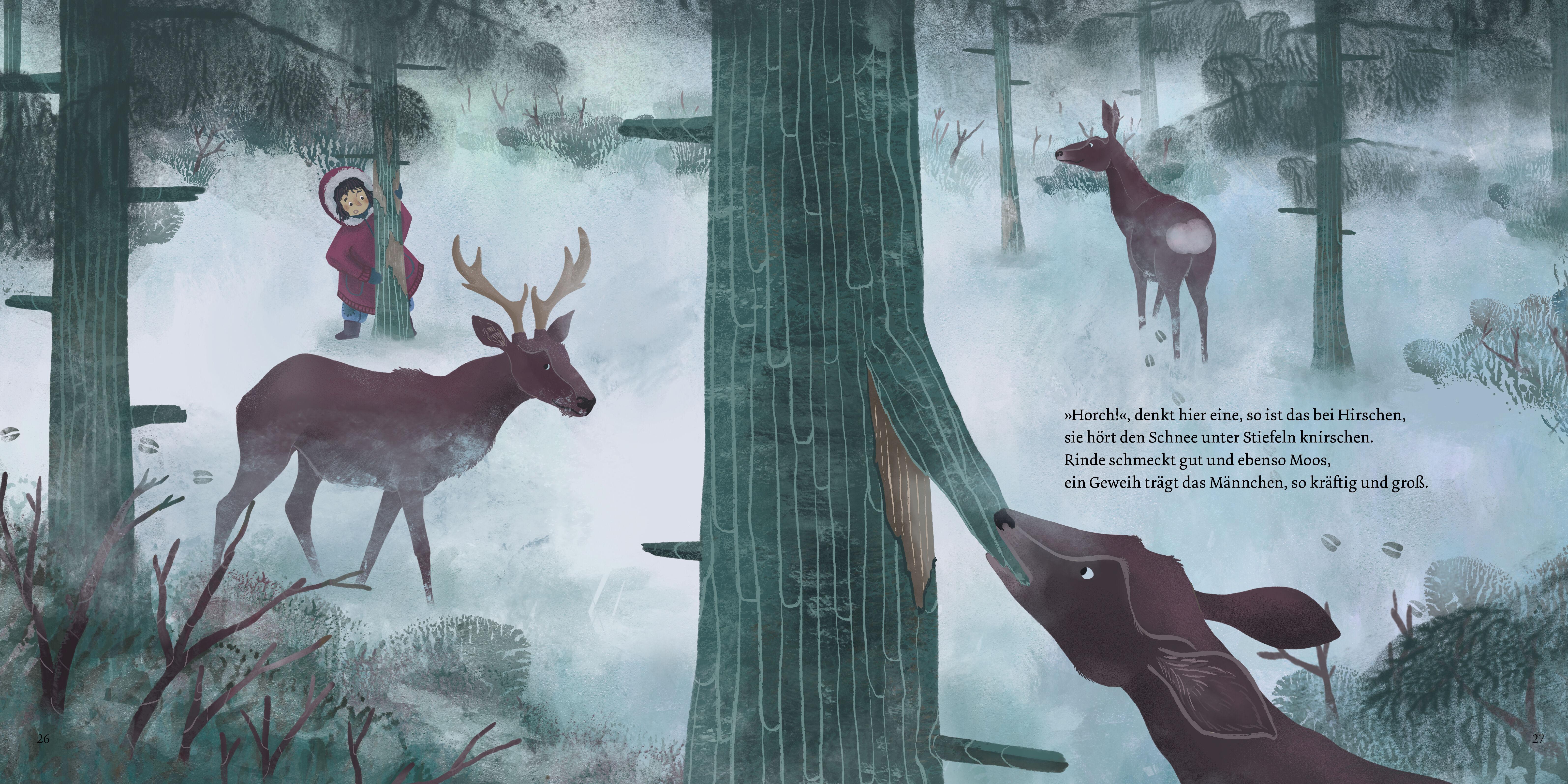 Beispielinhalt (Bild) Spuren im Schnee - Ein poetisches Winterabenteuer für Kinder ab 3 Jahren