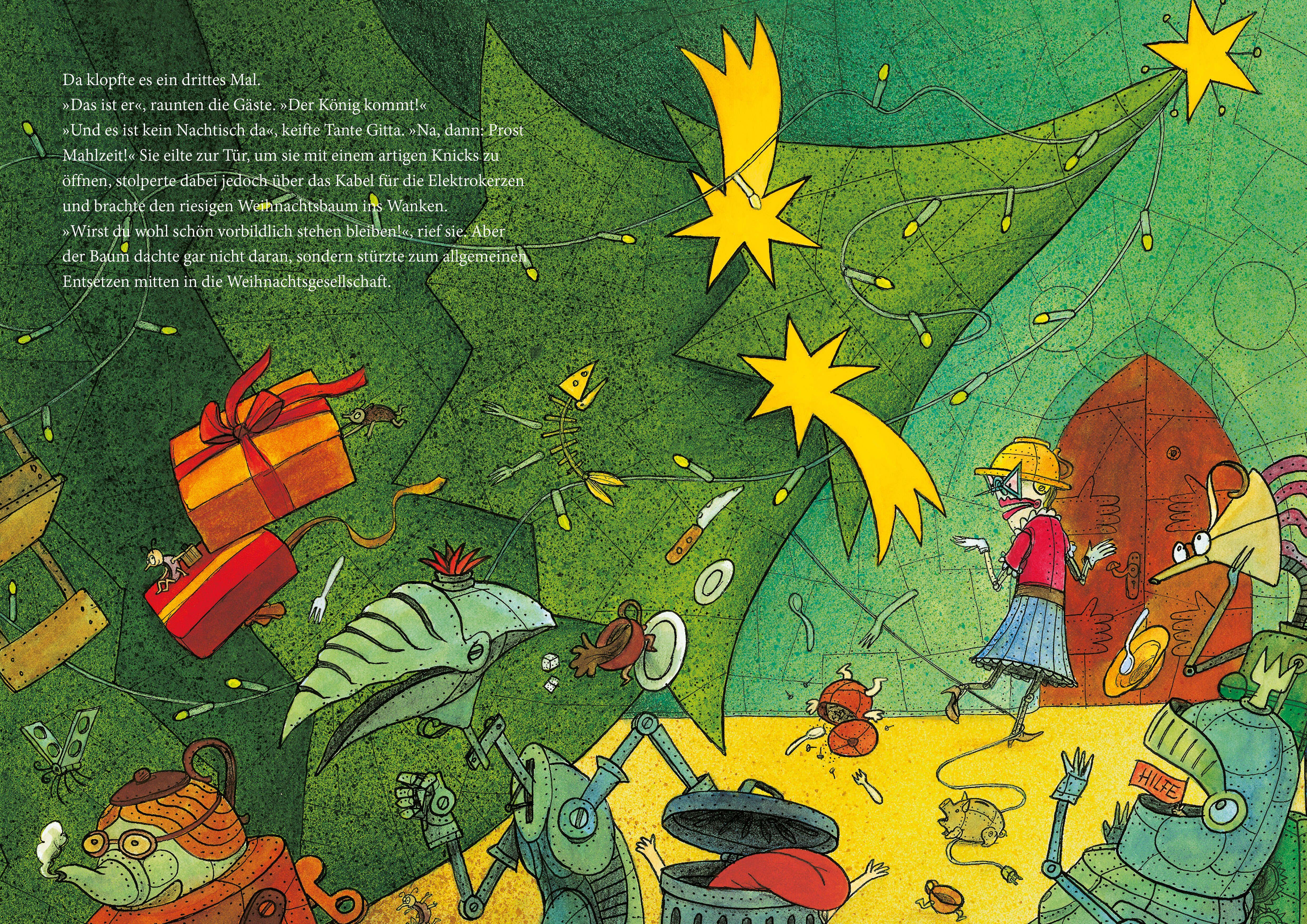 Beispielinhalt (Bild) Ritter Rost 7: Ritter Rost feiert Weihnachten - Mit Goldfolie und weihnachtlicher Überraschung im Buch