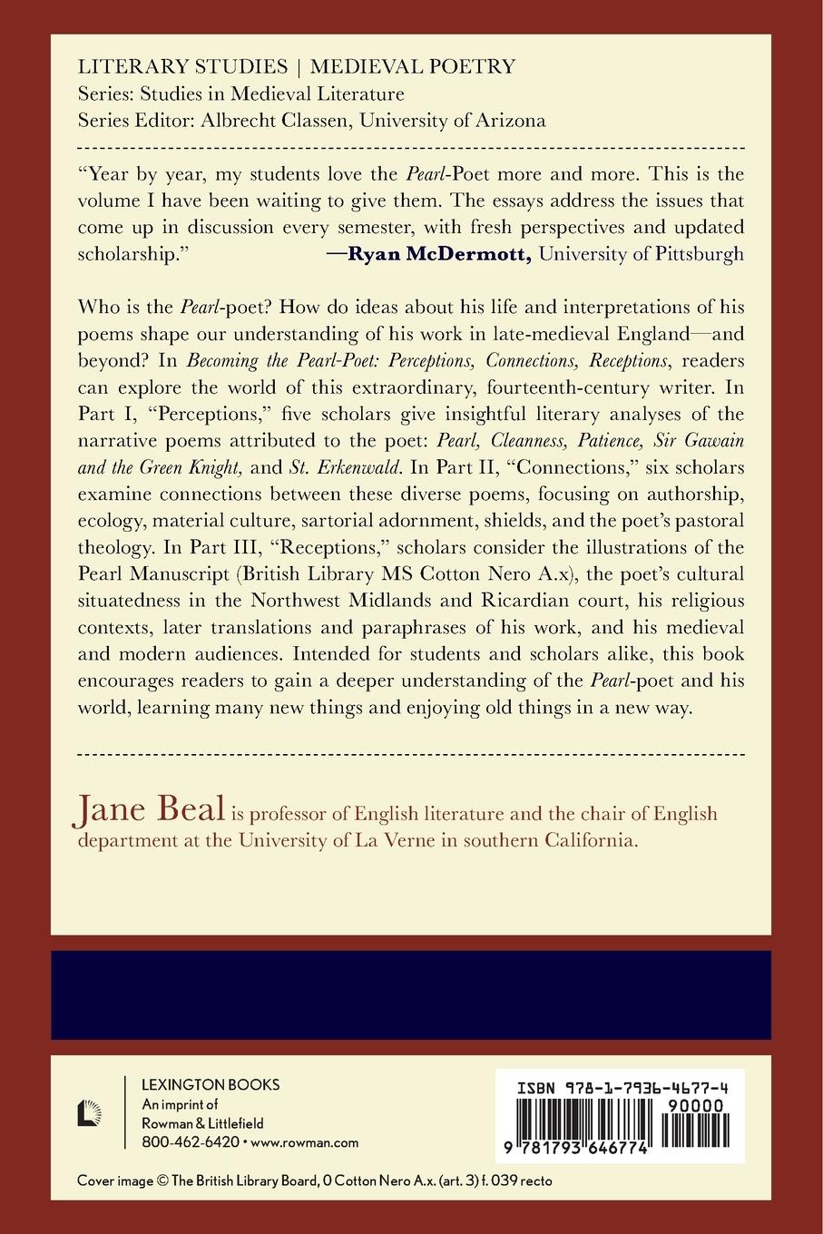 Rückseitencover Becoming the Pearl-Poet