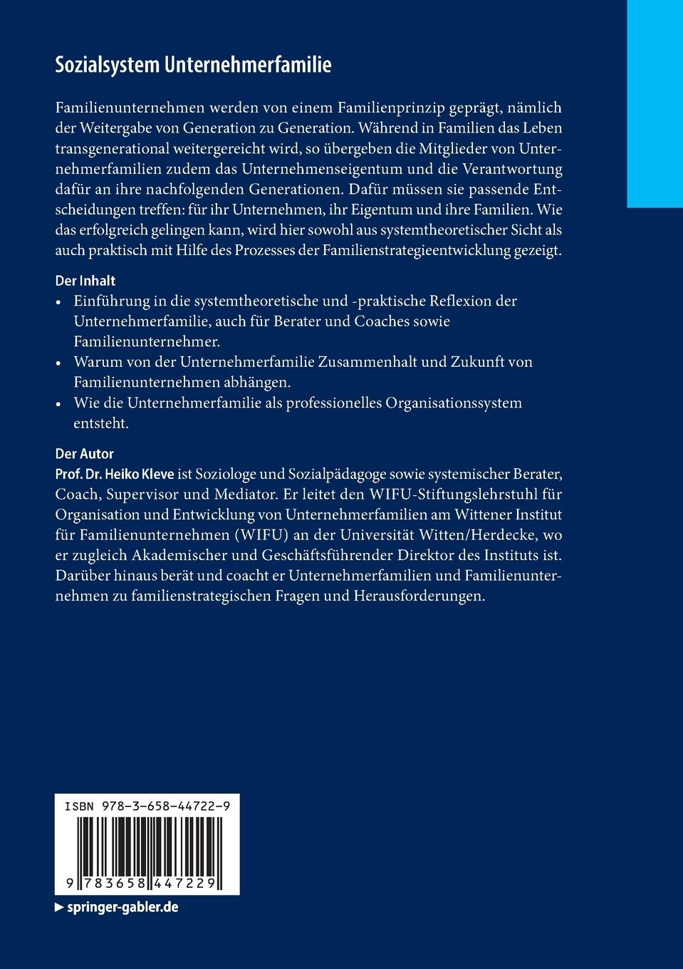 Rückseitencover Sozialsystem Unternehmerfamilie