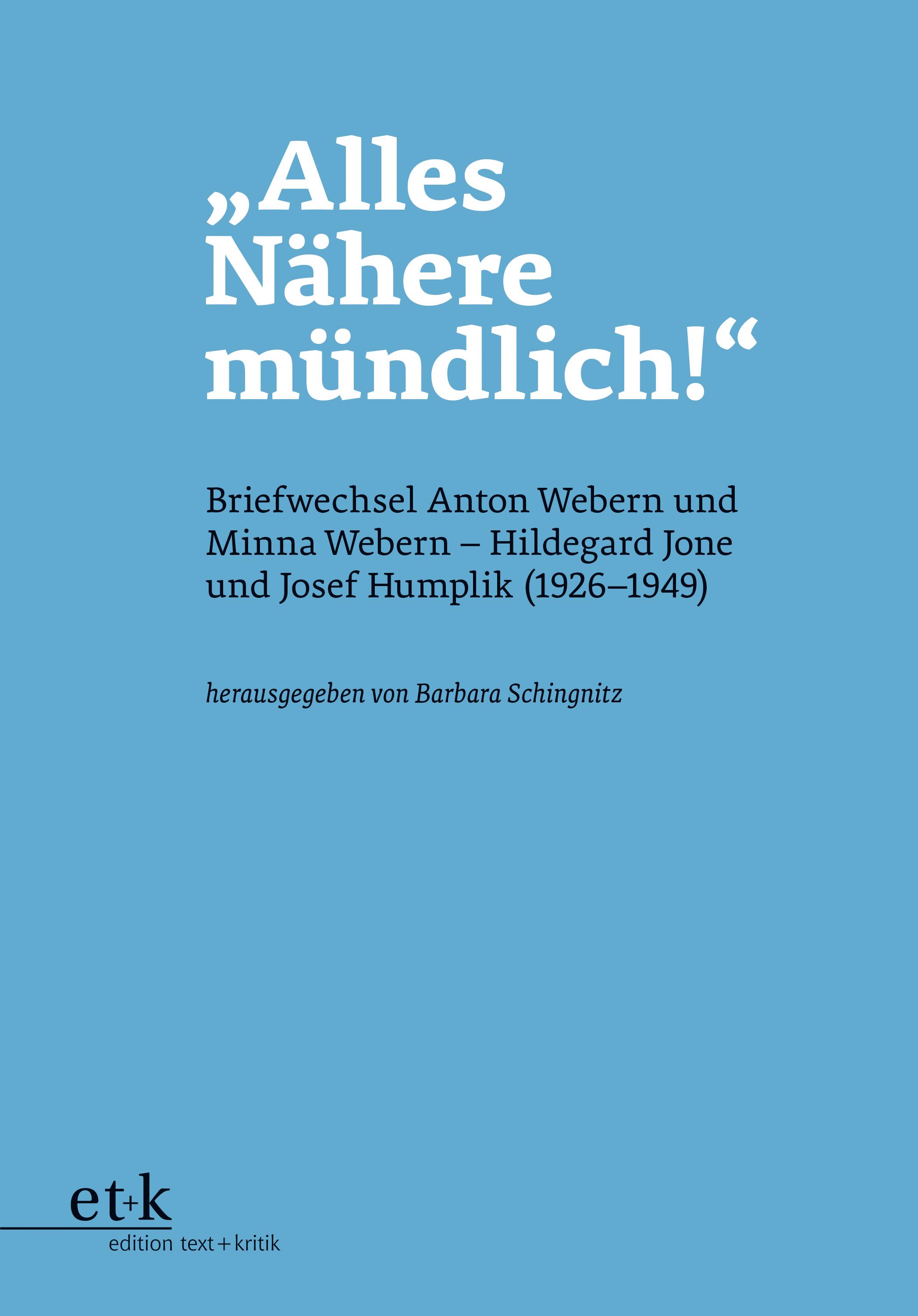 Vorderes Coverbild "Alles Nähere mündlich!"