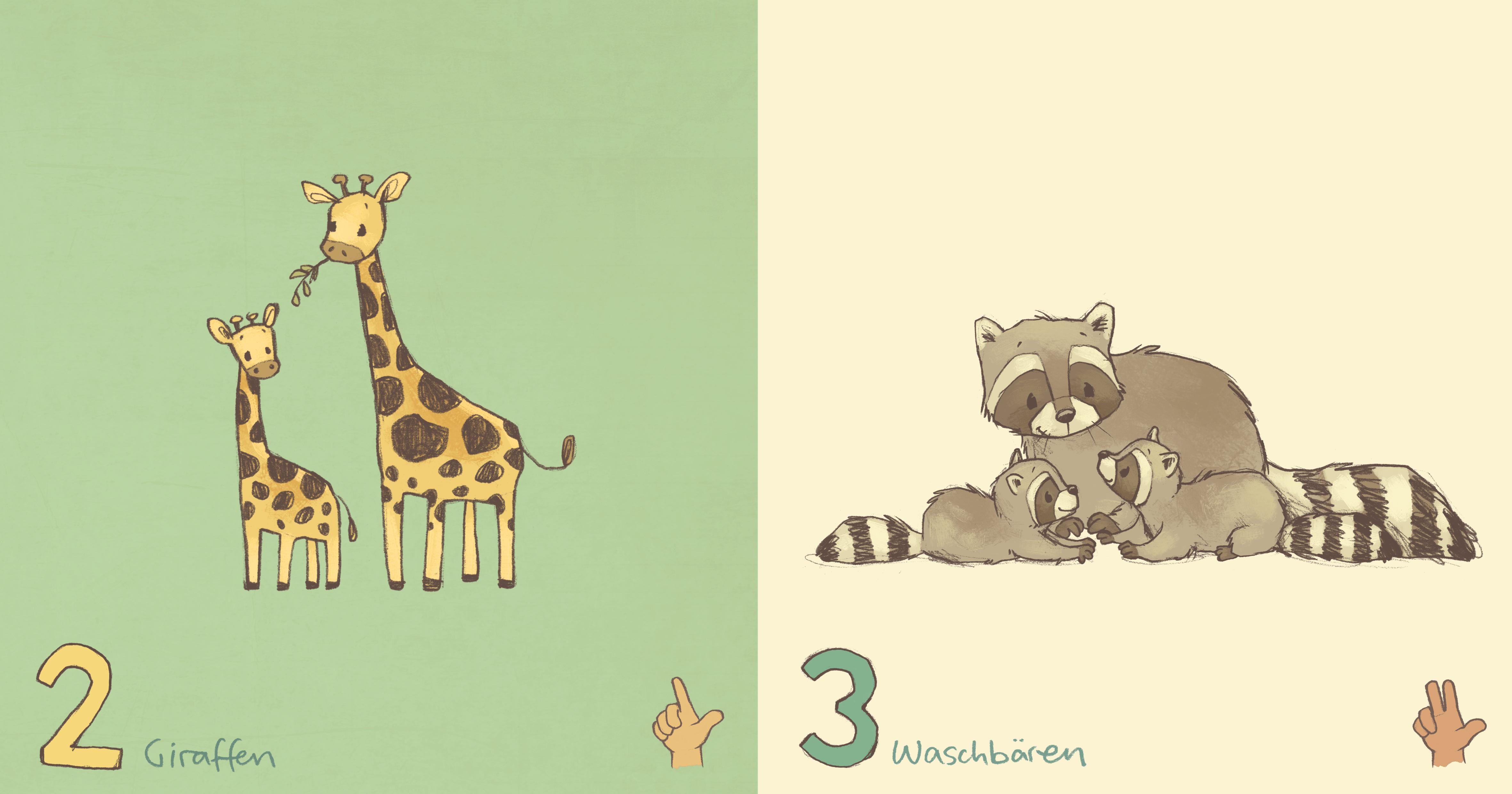 Beispielinhalt (Bild) Die kleine Mini-Bibliothek der Zahlen - Ein Pappbilderbuch zum Zählenlernen (Die Mini-Bibliothek der Wörter)