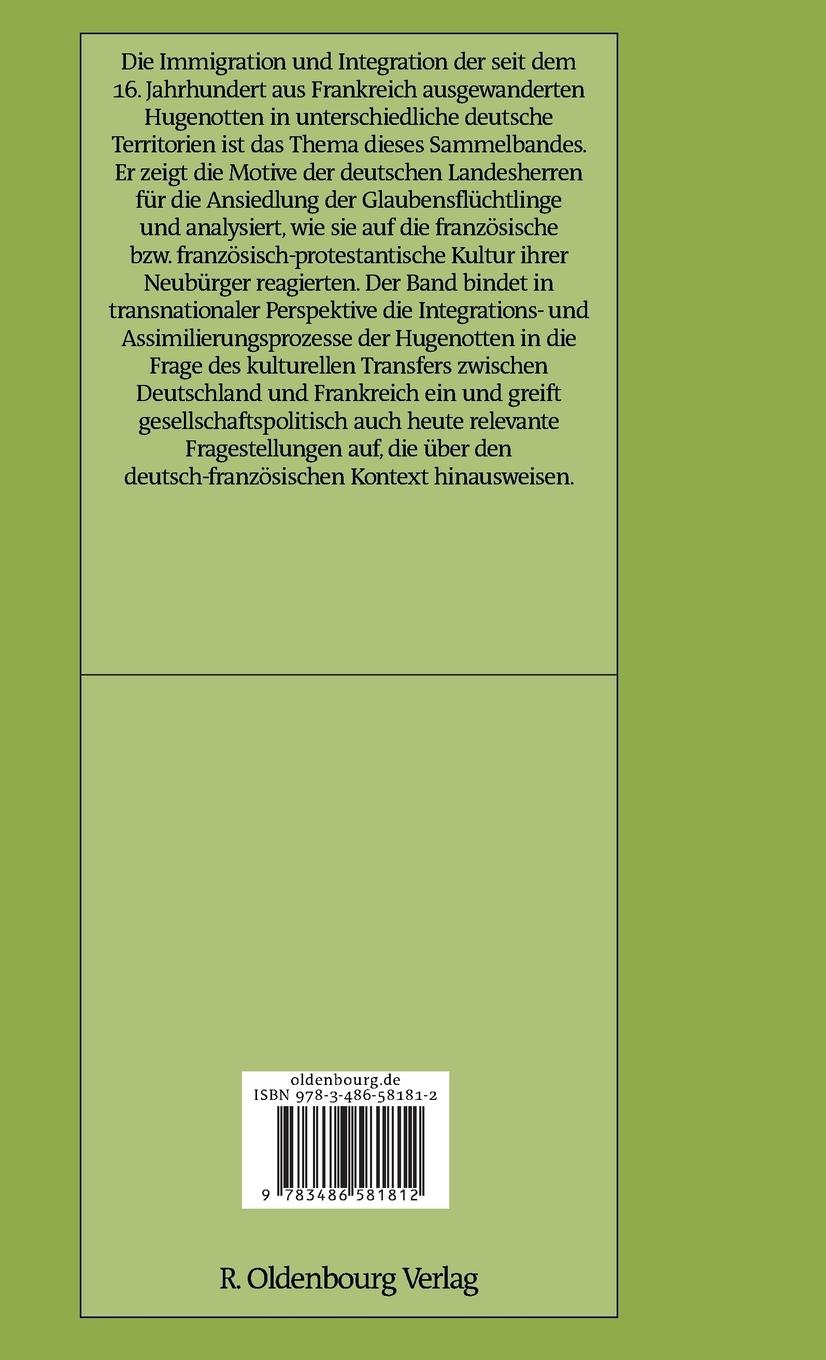 Rückseitencover Hugenotten und deutsche Territorialstaaten. Immigrationspolitik und Integrationsprozesse