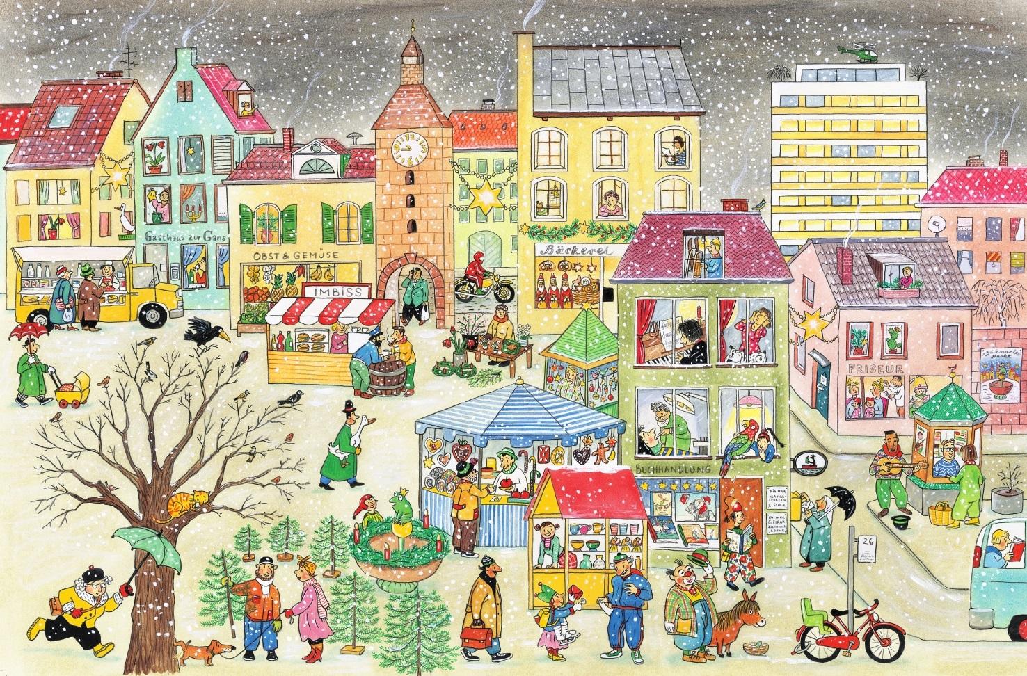 Beispielinhalt (Bild) Winter-Wimmelbuch