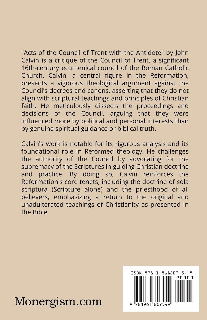 Rückseitencover Acts of the Council of Trent with the Antidote