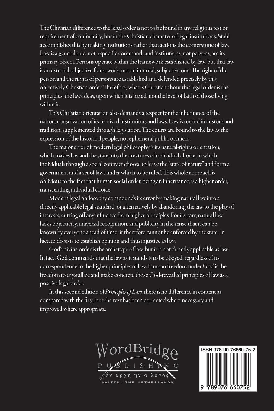 Rückseitencover Principles of Law