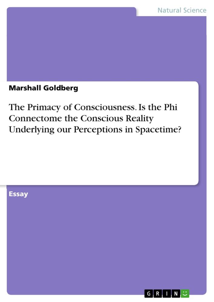 Vorderes Coverbild The Primacy of Consciousness. Is the Phi Connectome the Conscious Reality Underlying our Perceptions in Spacetime?