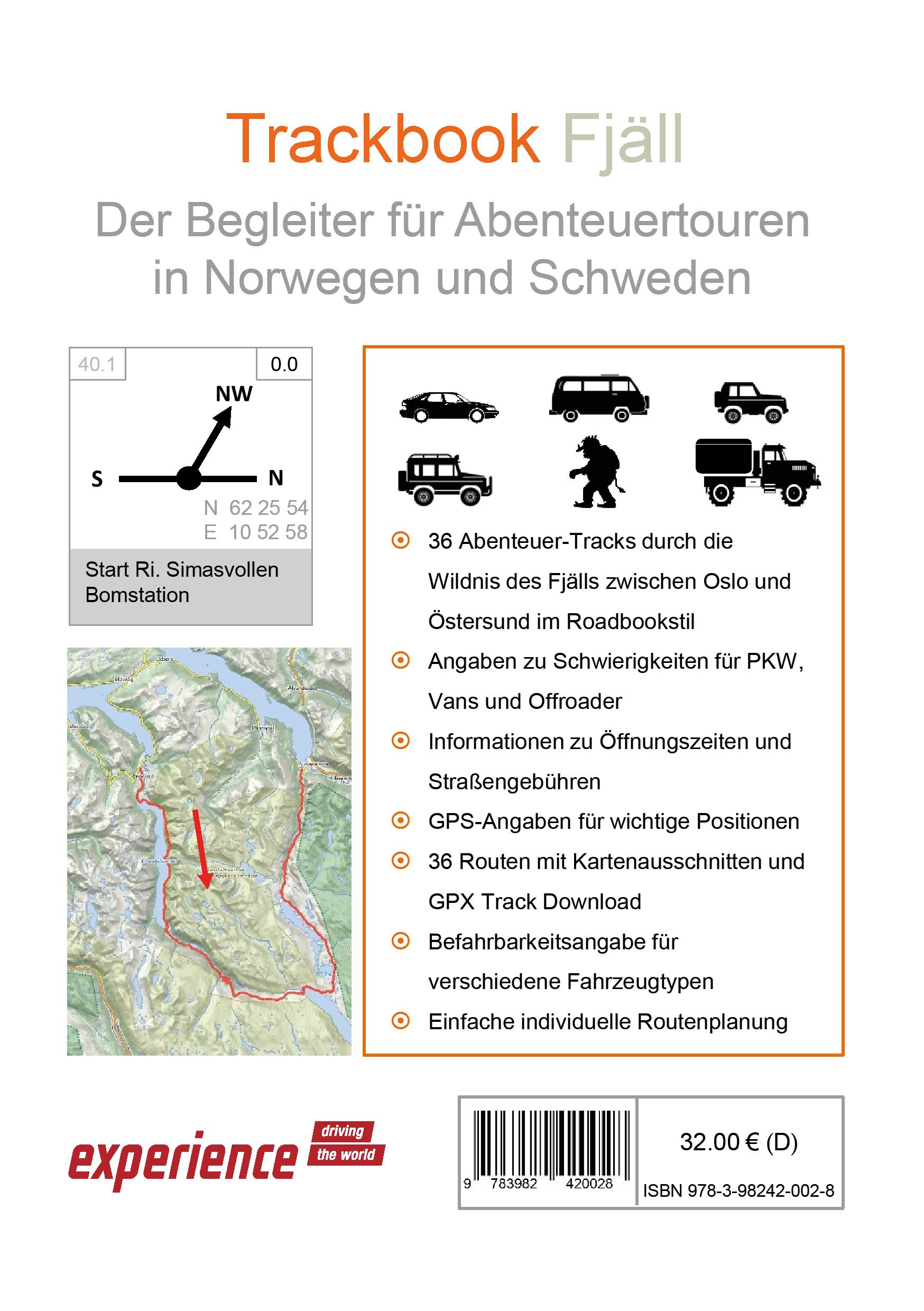 Rückseitencover Trackbook Norwegen und Schweden - Fjäll