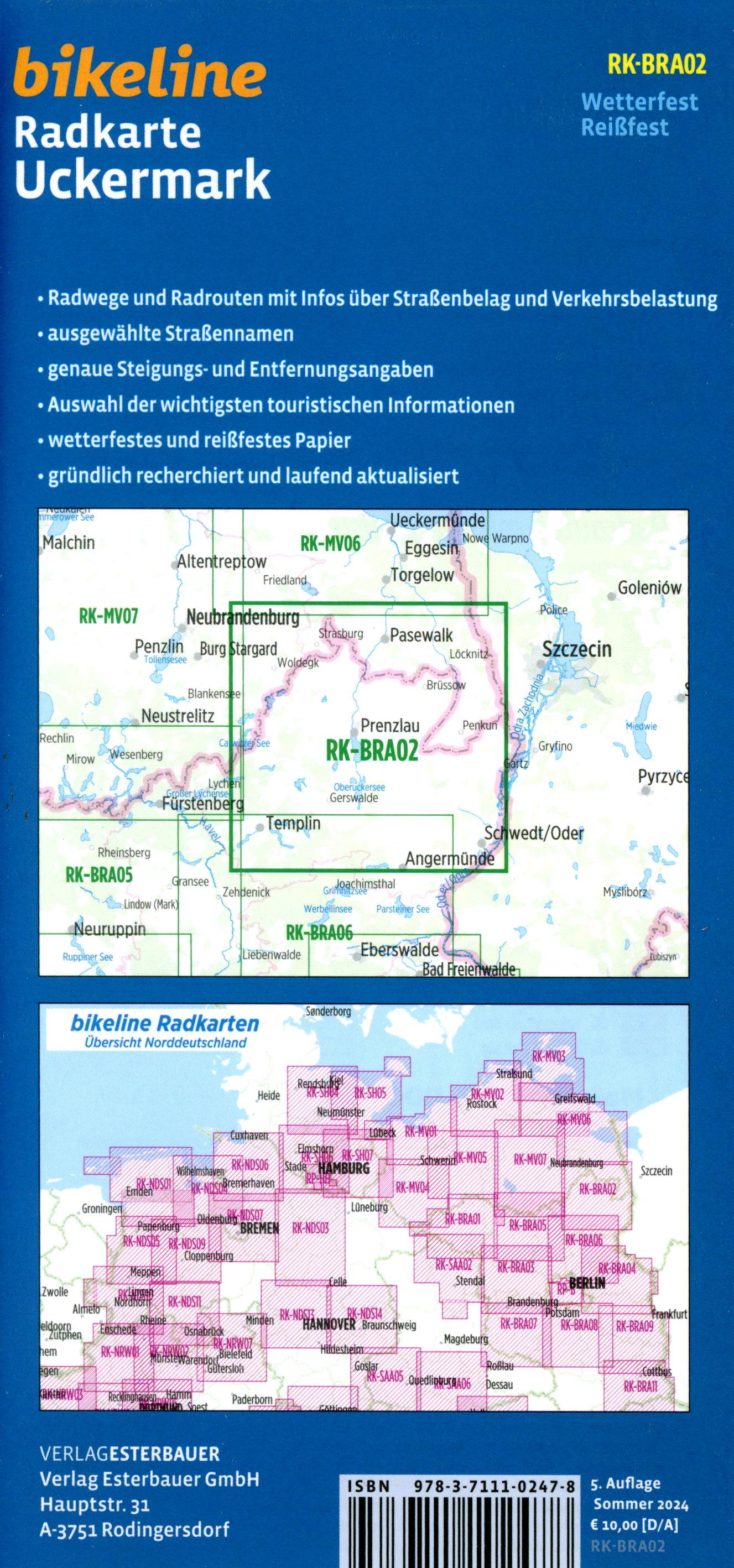 Beispielinhalt (Bild) Radkarte Uckermark (RK-BRA02)