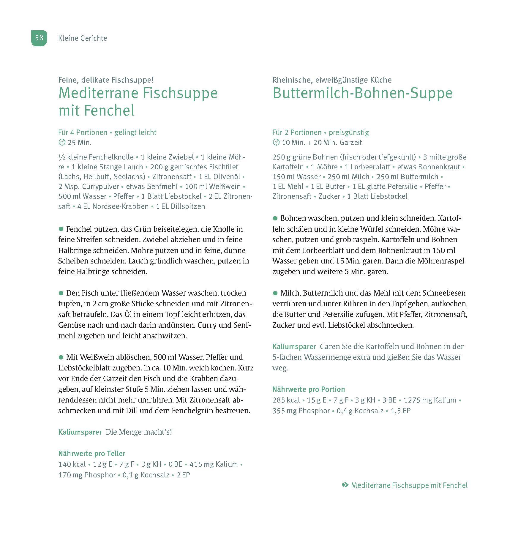 Beispielinhalt (Bild) Köstlich essen Nierenerkrankungen
