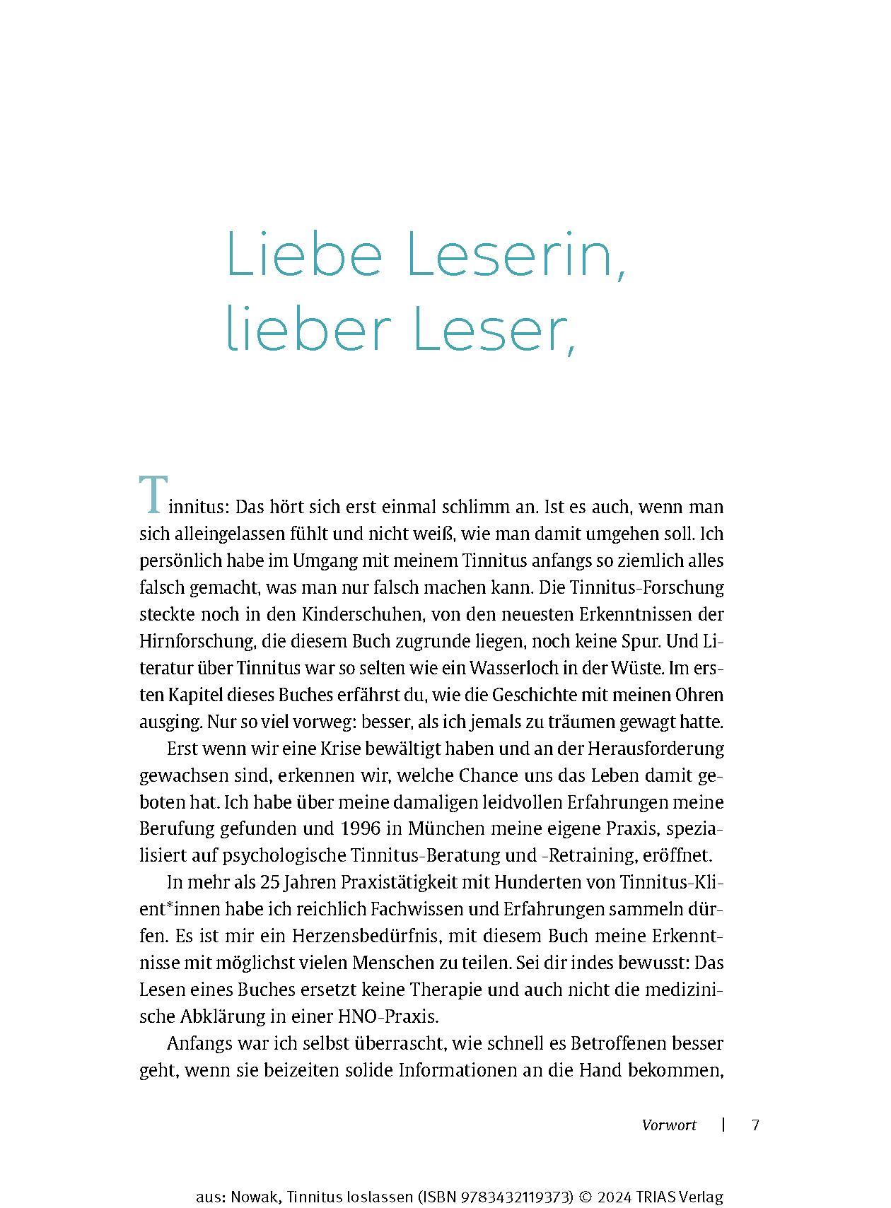 Beispielinhalt (Bild) Tinnitus loslassen