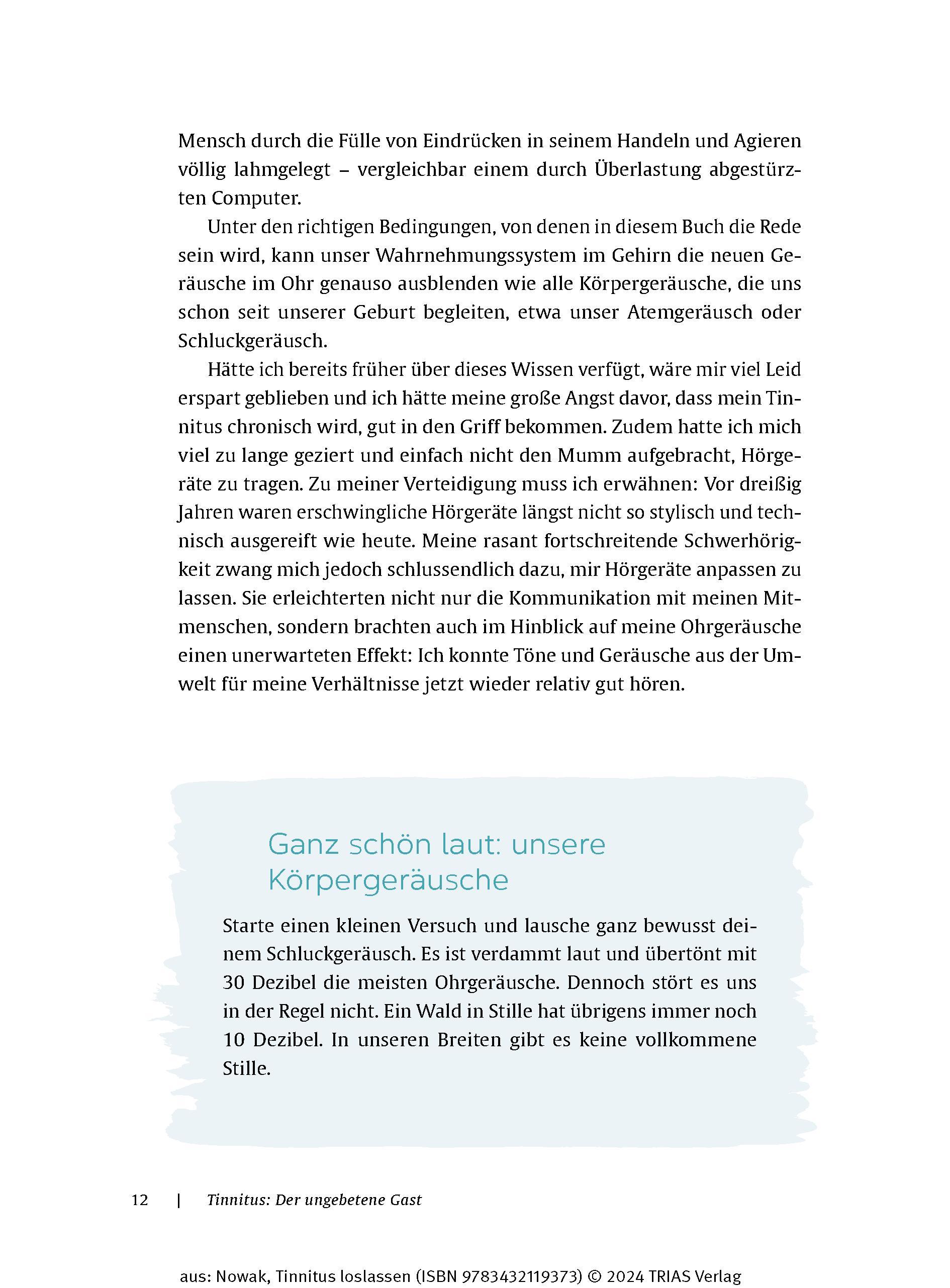 Beispielinhalt (Bild) Tinnitus loslassen