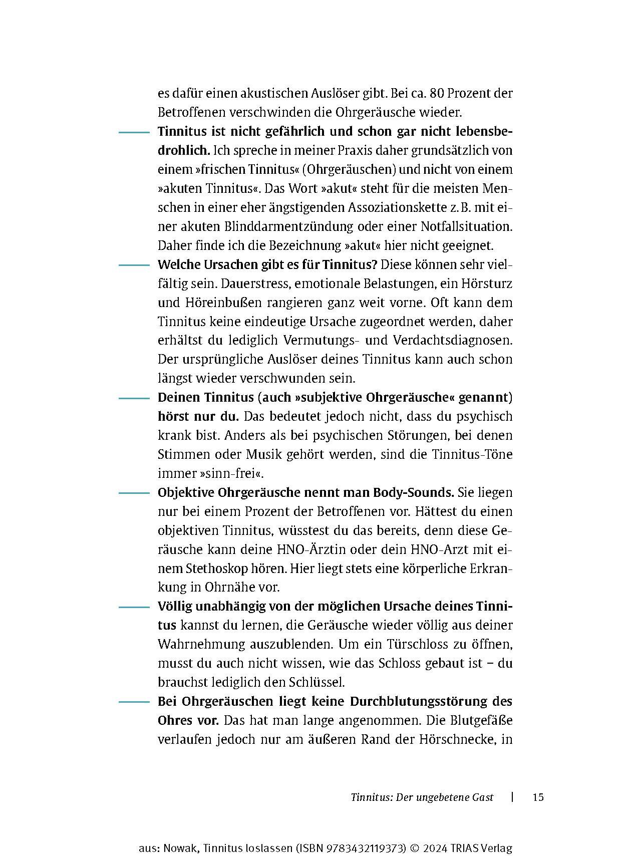 Beispielinhalt (Bild) Tinnitus loslassen