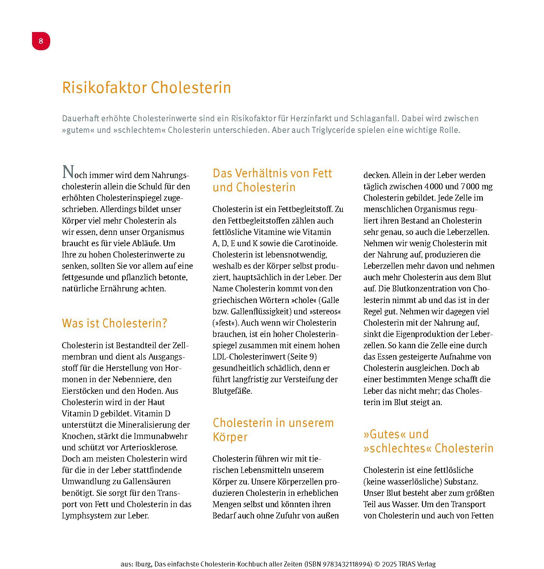 Beispielinhalt (Bild) Das einfachste Cholesterin-Kochbuch aller Zeiten