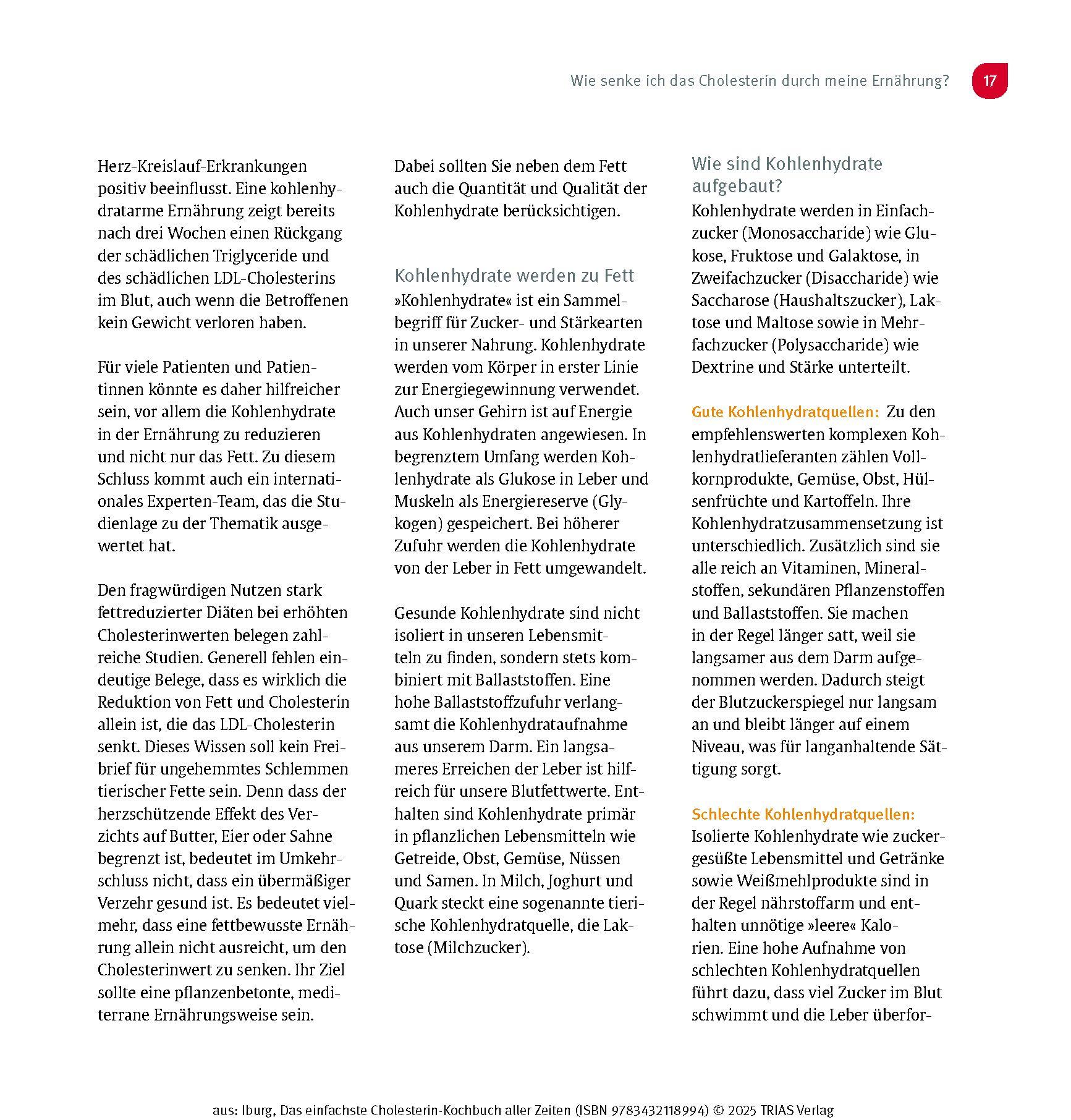 Beispielinhalt (Bild) Das einfachste Cholesterin-Kochbuch aller Zeiten