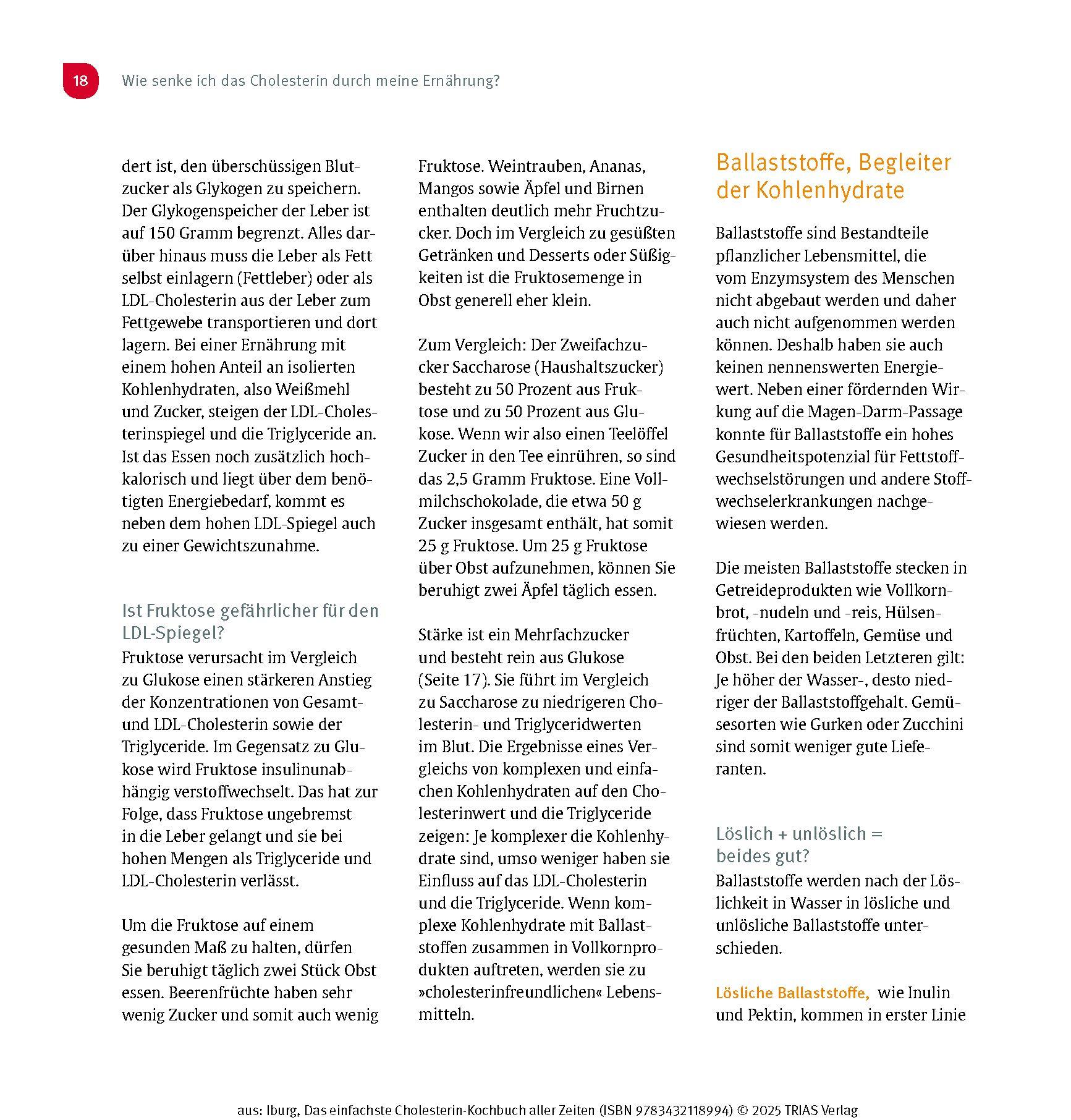 Beispielinhalt (Bild) Das einfachste Cholesterin-Kochbuch aller Zeiten